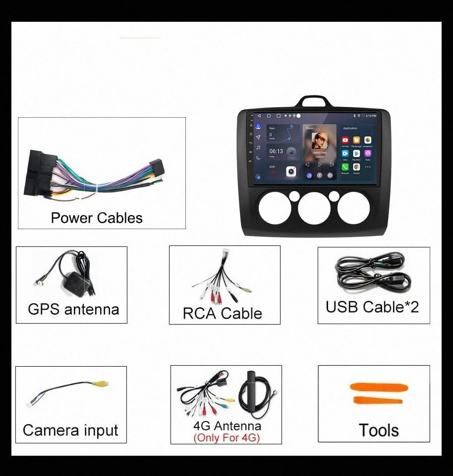GPS navigation voiture Ford Focus 2004-2011 écran tactile Android Auto CarPlay - 7