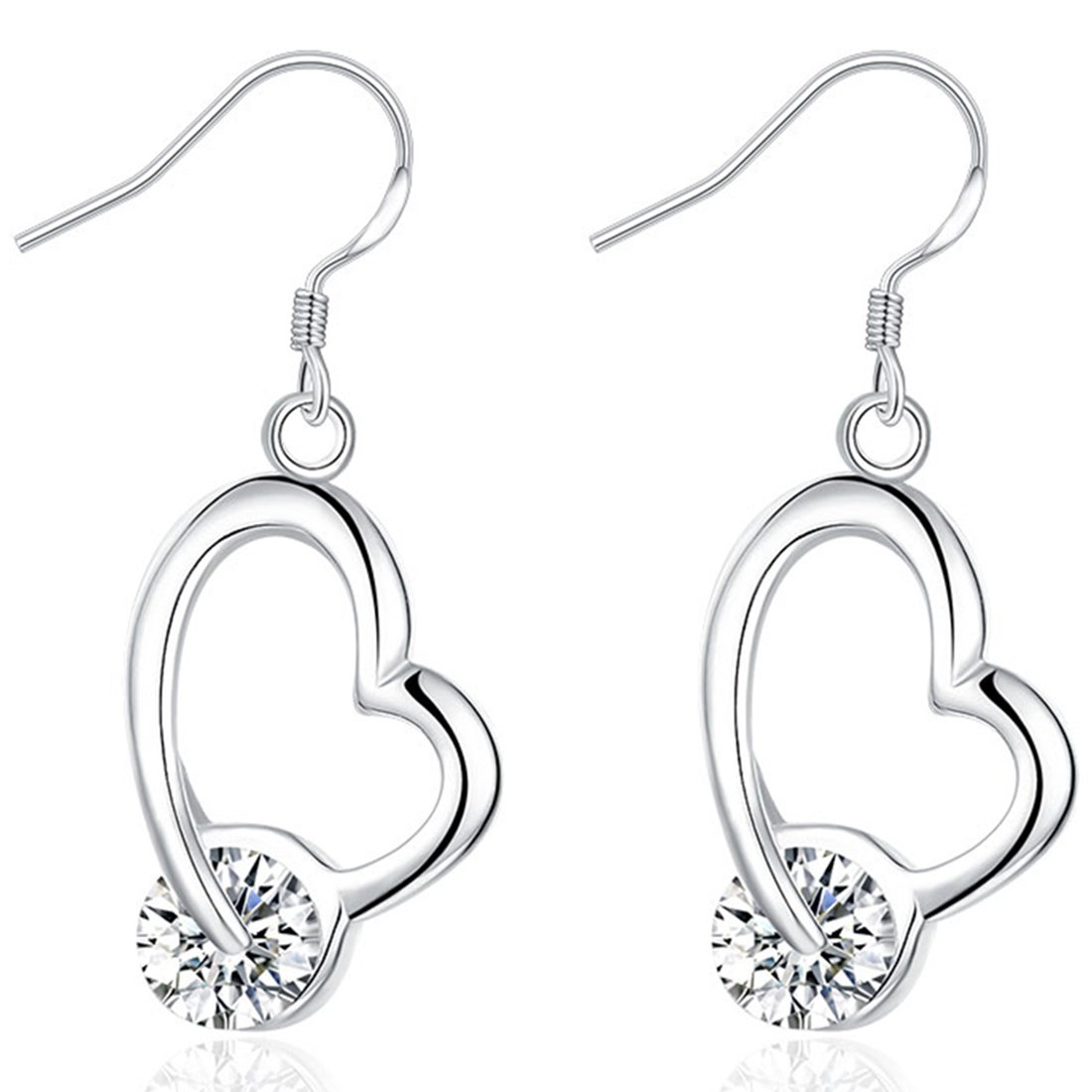 Peora Heart Design Solitaire Earrings for Women Girls Fashion Jewellery Stylish (B07CSR489T) Amazon Price History, Amazon Price Tracker