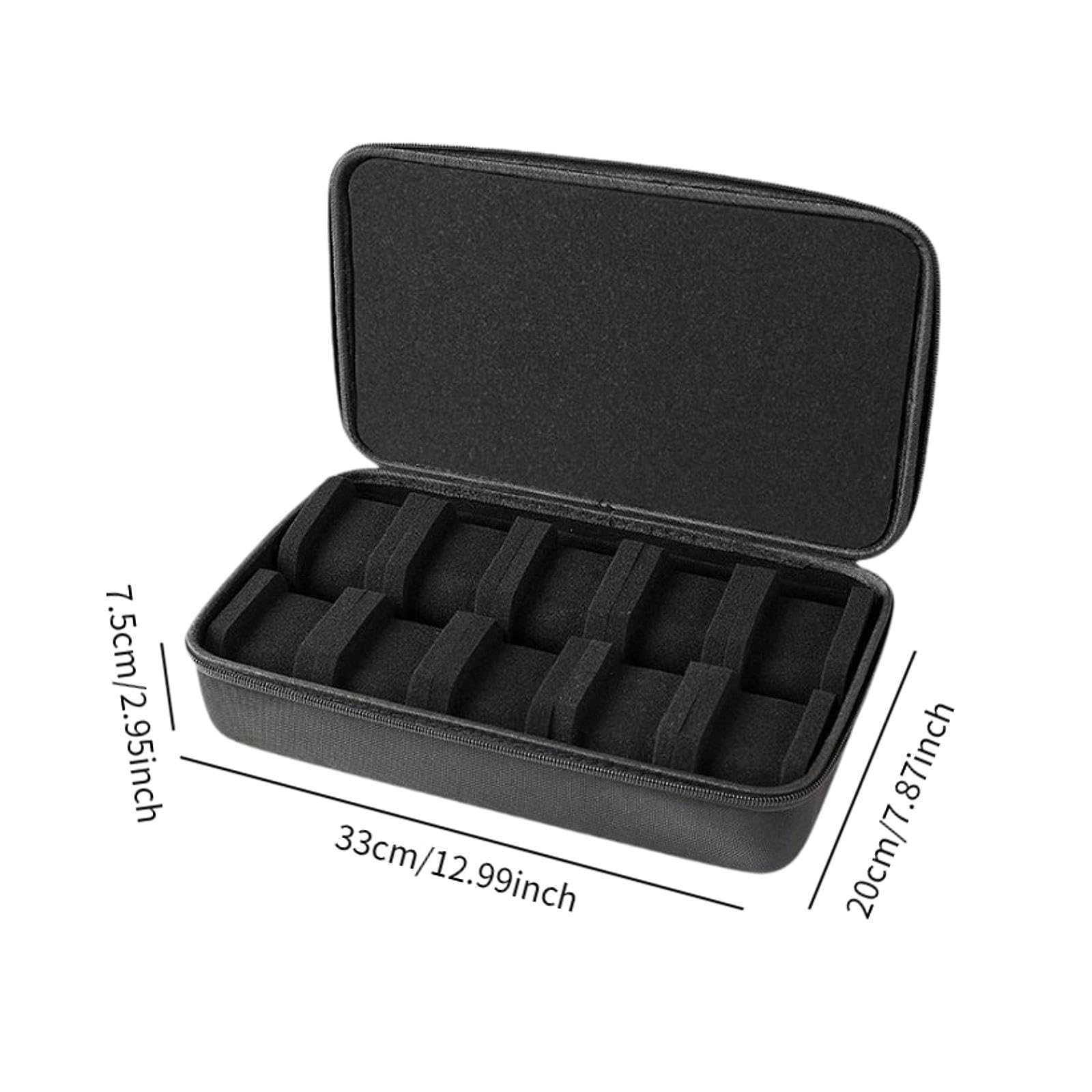 Boîte de rangement de montres et de voyage pour 10 montres, boîte de présentation portable avec coussins en éponge, convient aux montres numériques et intelligentes