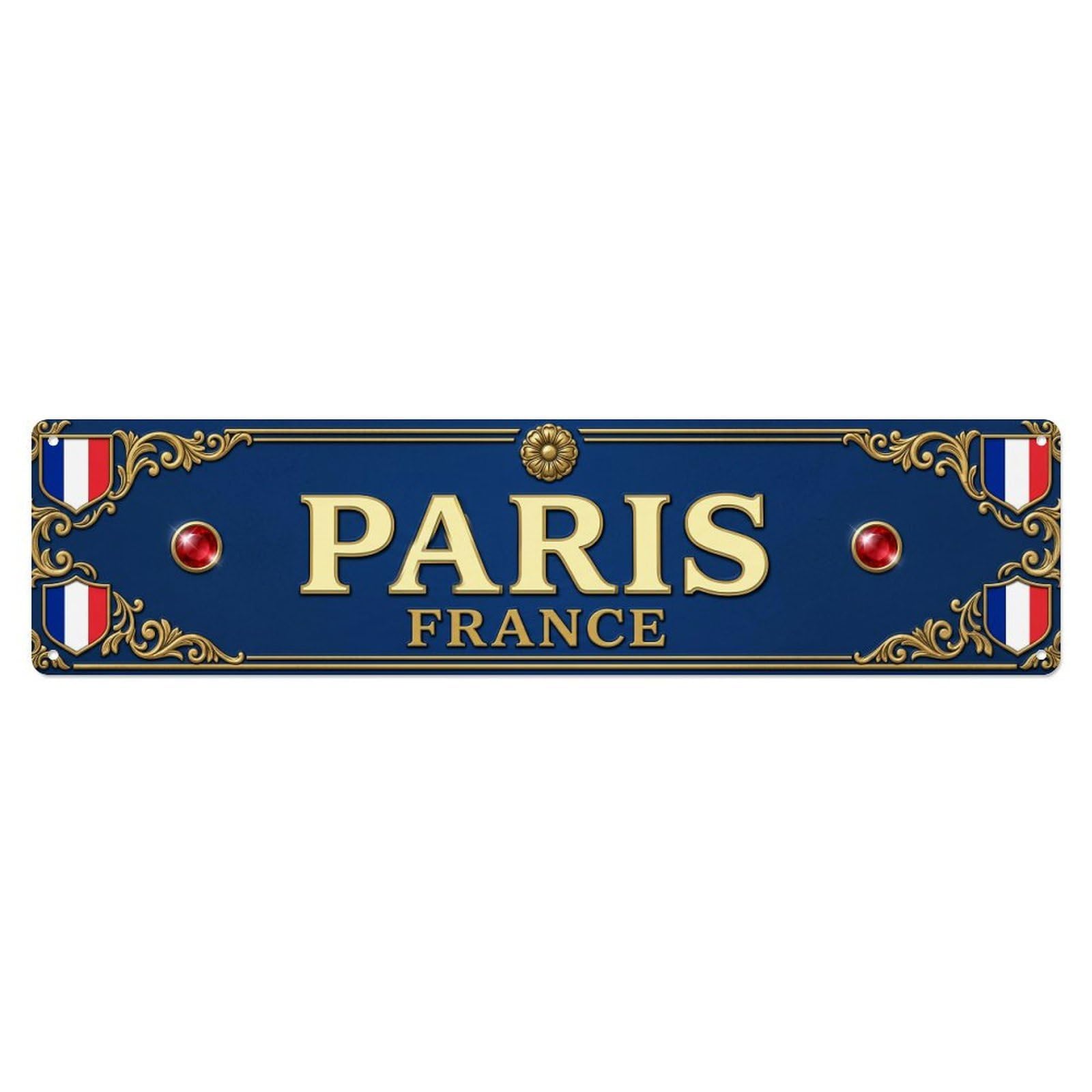 Vintage Paris France Metal Tin Sign