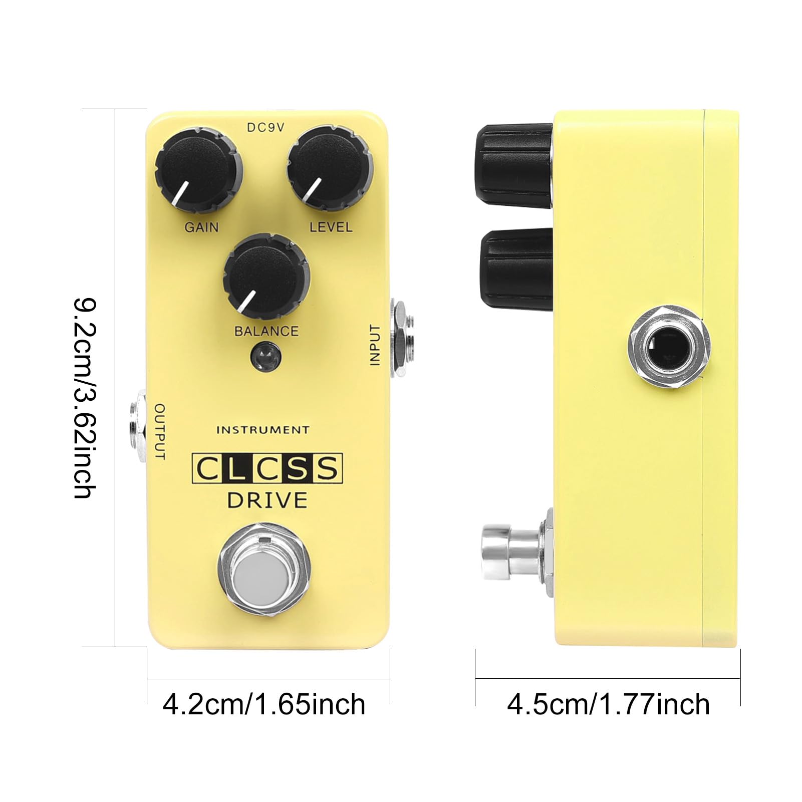 Pedał Efektów Gitarowych z kompaktową metalową lampą, Ciepłym Naturalnym Nasyceniem, True Bypass i Wyjściem Wejściowym 6,35 Mm dla Gitary Elektrycznej