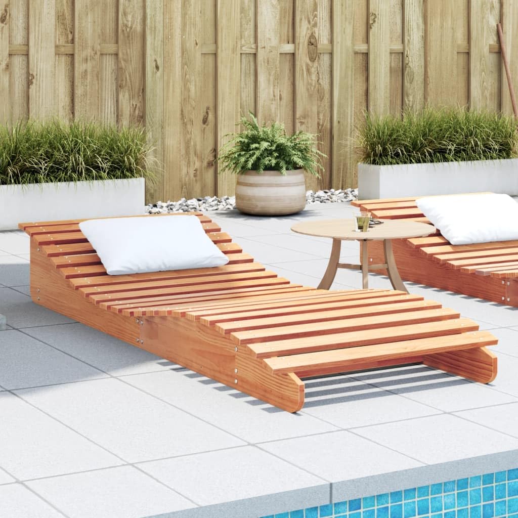 Lettino prendisole marrone cerato in legno di pino massiccio, 205 x 80 x 31,5 cm, sdraio da giardino pieghevole con ruote, per terrazza, balcone, piscina, spiaggia, campeggio, benessere, relax