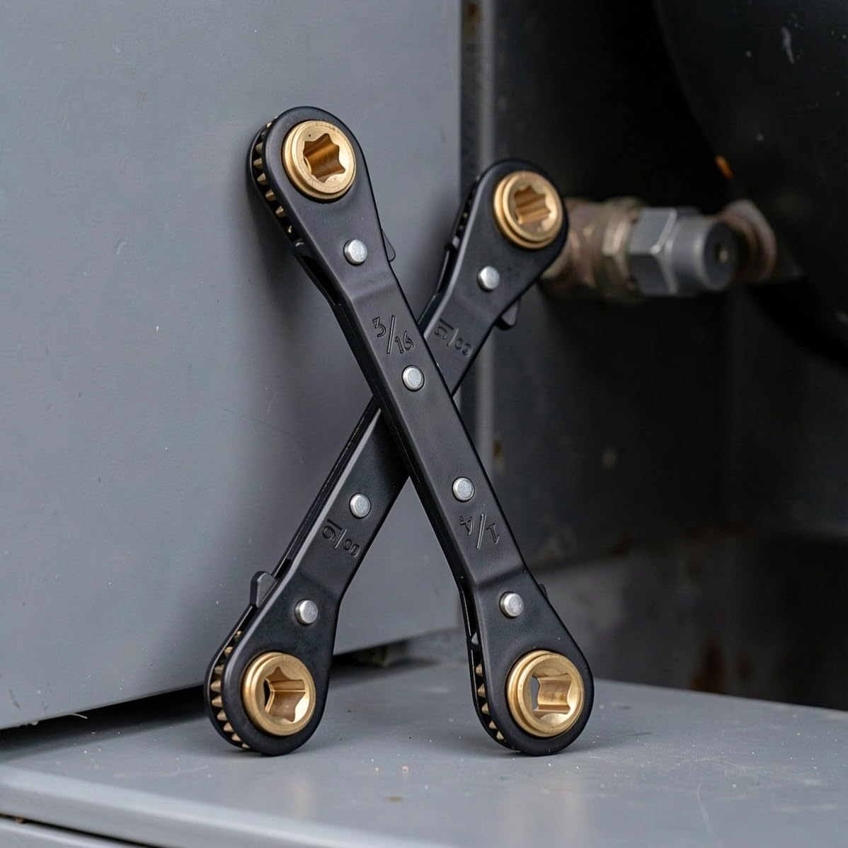 2pcs Hvac Valve Wrench Ratchet Repair Tool for Air Conditioning Units