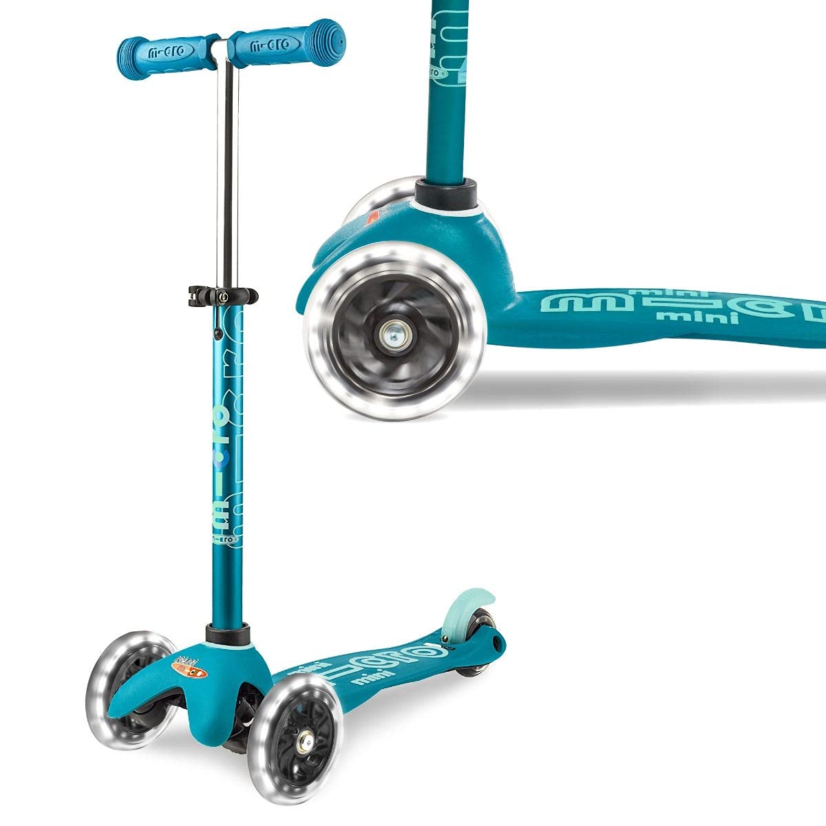Micro Mini Led Deluxe Light Up Scooter Aqua 25 Years Tilt And Lean
