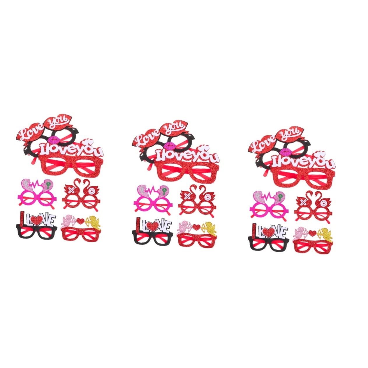 Gafas Rojas 18 Piezas Lentes Gafas para Niños del Día San Valentín Vasos Decorativos Anteojos Papel Fiesta Gafas Festival En Forma Corazon El Plastico Vestir Las Mujeres