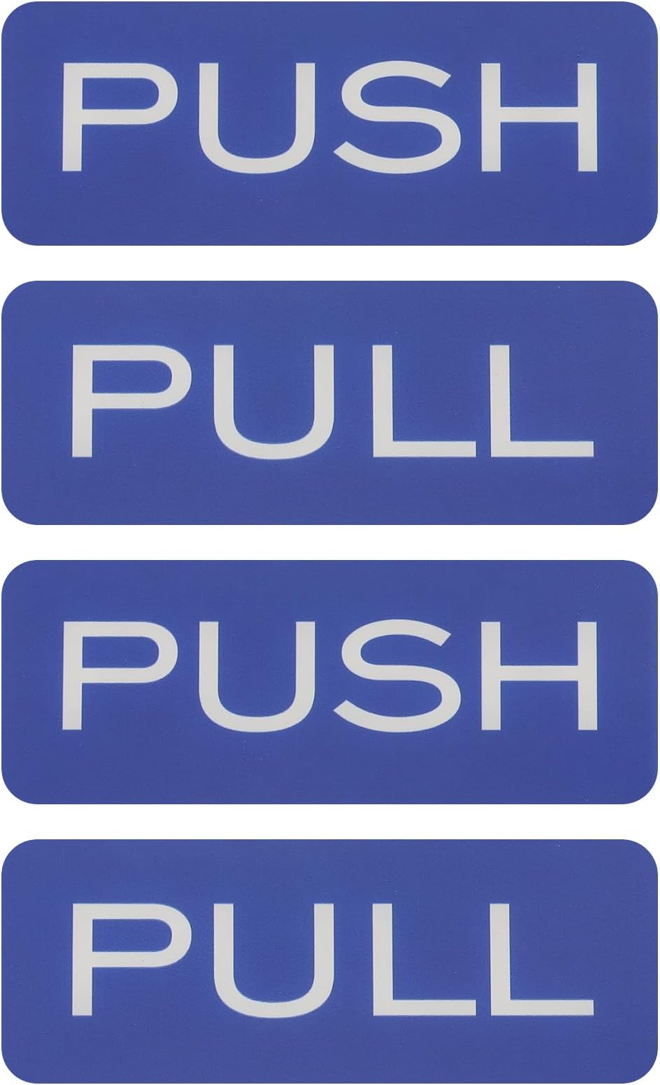 PATIKIL 2Set Push Pull Door Stickers, 2x4.7in Push and Pull Signs Plate Acrylic Vertical Self-Adhesive for Doors Glass Window Business Stores, Rectangle, Blue