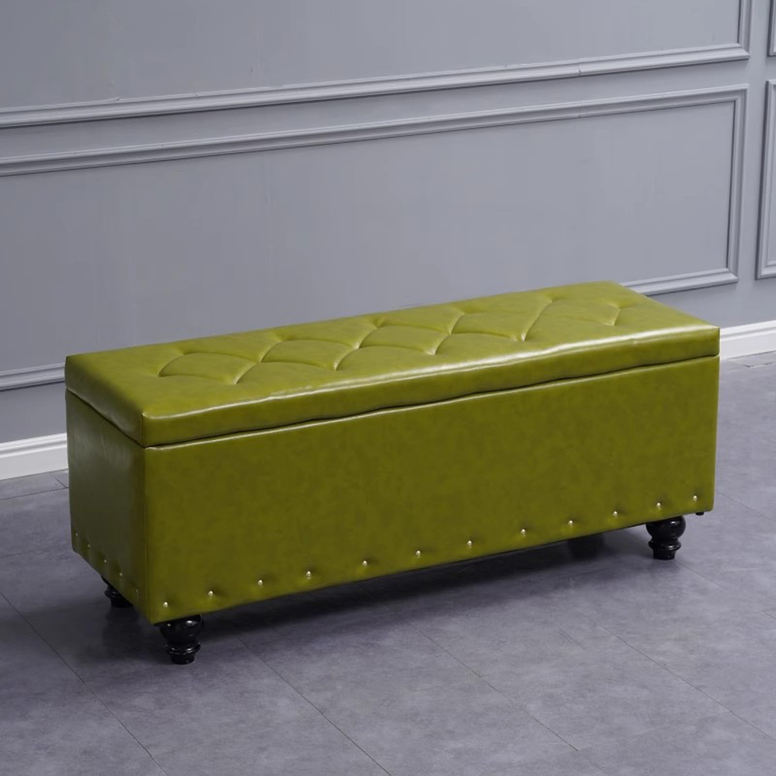 Meuble d'entrée avec siège rembourré au design sophistiqué en cuir