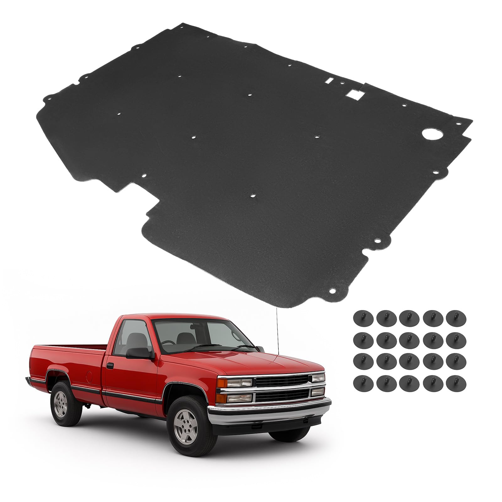Tapis d'isolation de capot premium pour GMC Chevrolet Suburban 1988-1998 Insonorisation moteur