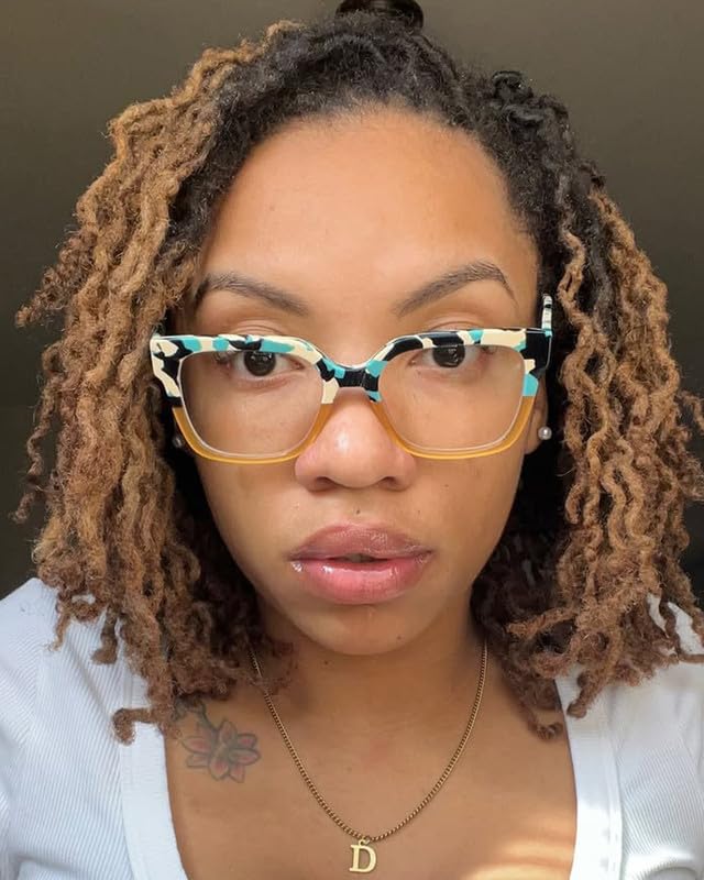 Image of Blue Light Glasses - 98%+UV400 Filter,Acetate Preppy Rectangle Frame for Work /Gaming