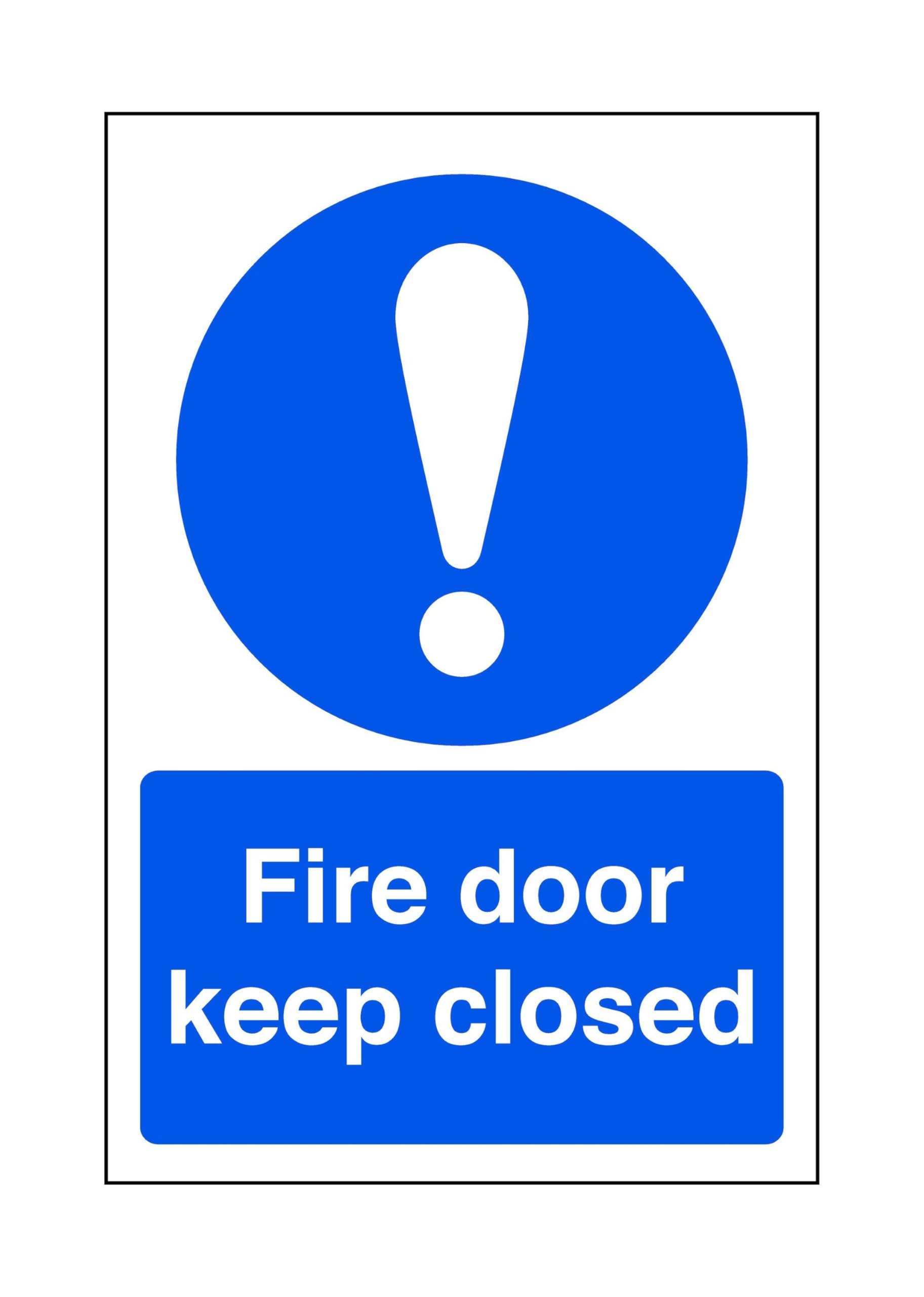 Safety First Display Ltd Blue/White Fire Door Keep Closed - Safety Sign, Ppe, Fire Safety - High Tack Self-Adhesive Sticker (300Mm X 200Mm) Viewing Distance Within 7M.