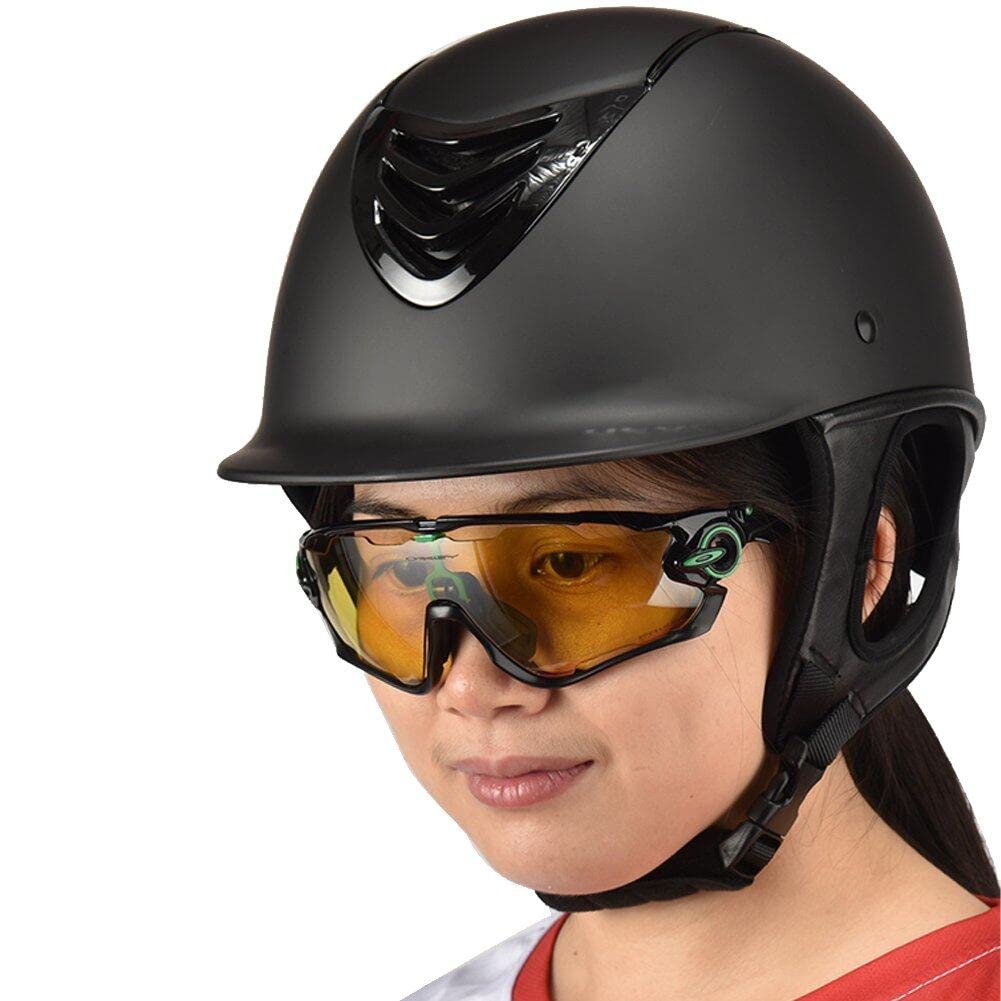 Kask jeździecki dla dorosłych oddychający kask jeździecki kapelusz rycerza zdejmowane rondo kask prędkości akcesoria do jazdy konnej 58-62 cm
