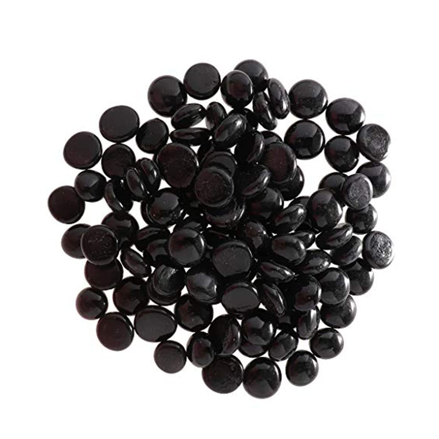 100 Pcs Crystal Rocks Flat Marbles, Pebbles, Glass Gems for Vase Fillers, Party Table Scatter, Wedding, Decoration, Aquarium Decor (Black)