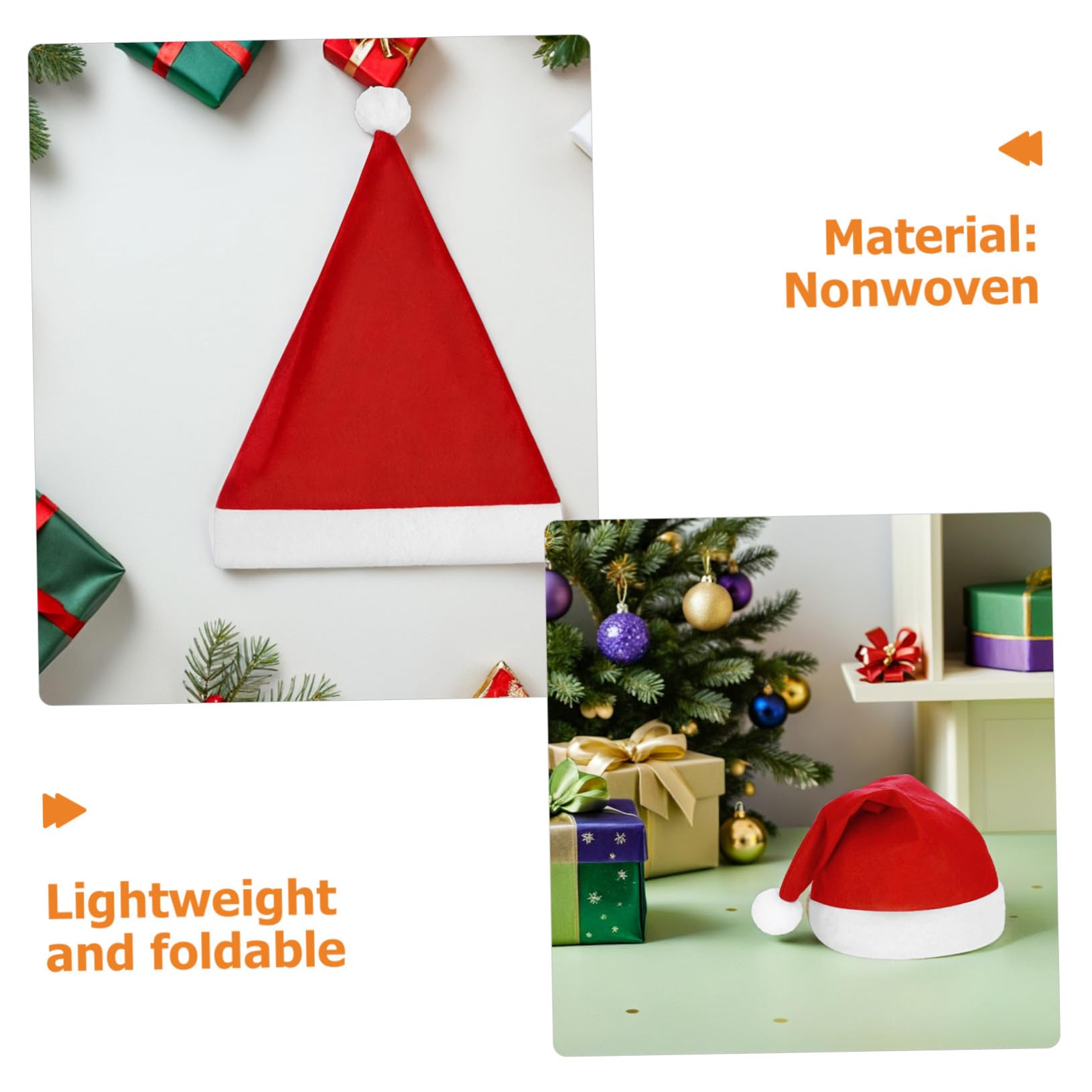 25 Stück Teiliges Weihnachtsmützen- Leichte Faltbare Santa Hüte für Erwachsene und Vielseitige Weihnachtskopfaccessoires für Party Foto-requisite und Festliche Feiern