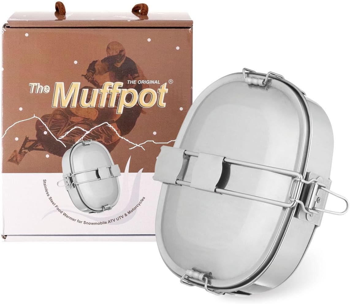 The Original MuffPot Exhaust Food Warmer for Motorsports Vehicles. Snowmobile