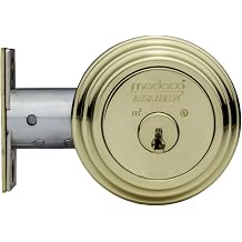 Medeco 11R503-05-1 Maxum Deadbolt, Single Cylinder, Polish Brass Finish, 2-3/8" Backset, 1" Faceplate