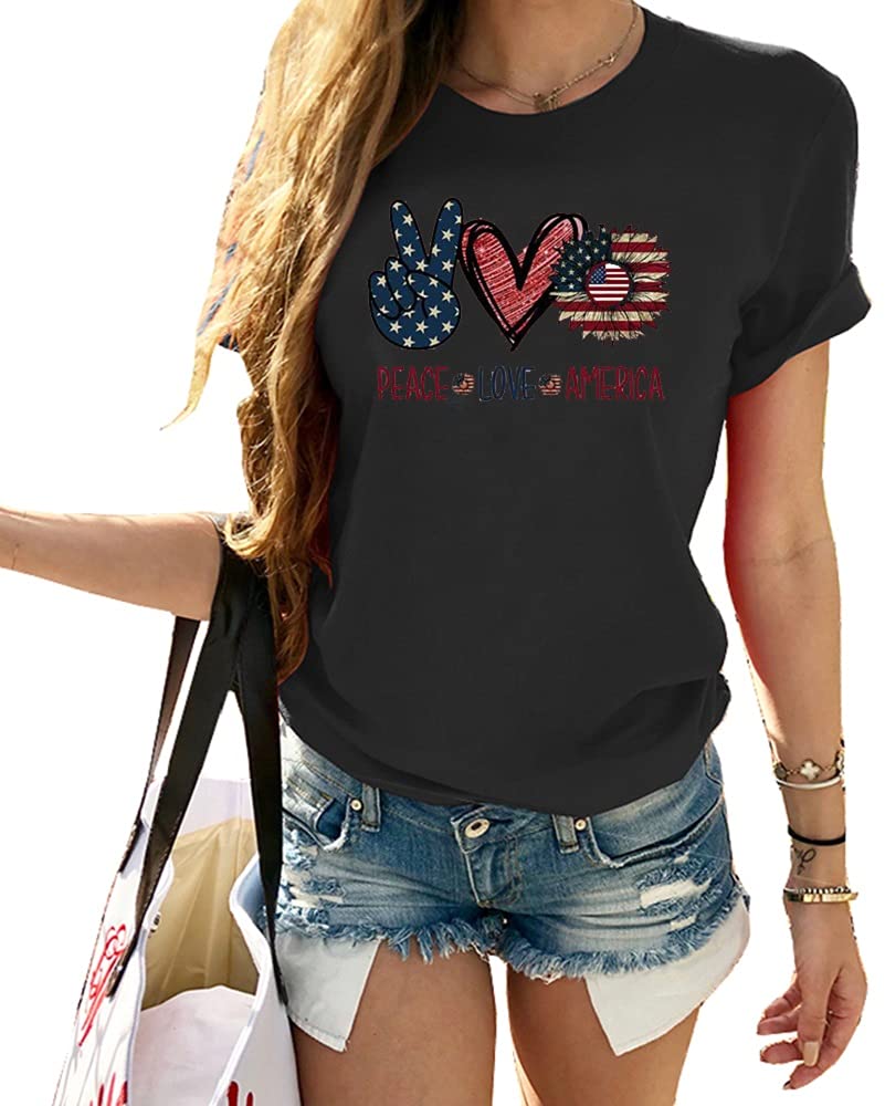 Cicy BellWomens Cute Heart Graphic T Shirts Casual Short Sleeve Crewneck Summer Tees Tops