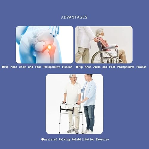 Miniatura 5 de Soporte de rodilla y cadera con bisagras, ortesis de rodilla ajustable, fractura de pierna, para lesiones de pierna o rodilla, parálisis