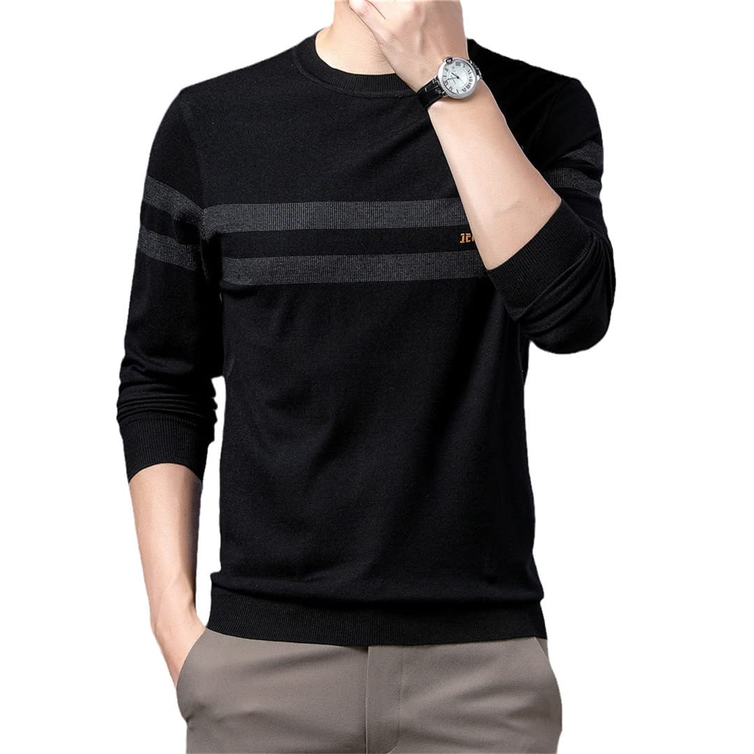 Suéter Jersey de los Hombres Ropa Casual Rayas O-cuello Otoño Invierno Punto Jersey