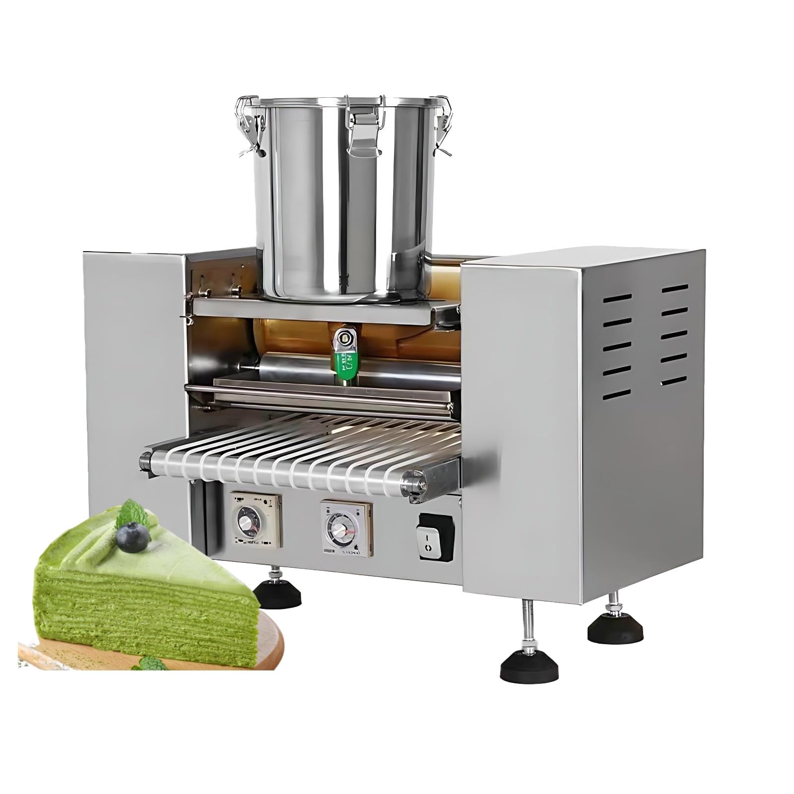 Przemysłowa Naleśnikarka 2800W, Stal Nierdzewna 304 Profesjonalne Urządzenie Do Mille Crepe, Wysoka Wydajność, Solidna Konstrukcja Dla Kuchni I Gastronomii(8in)