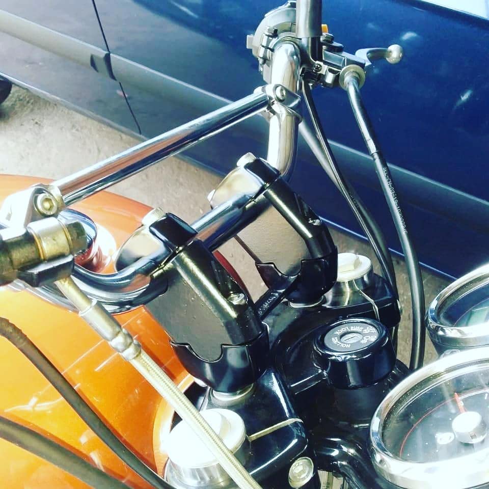 Image of RoadRash RE Interceptor 650 | Bear 650 | Handle bar Height Raiser 2 Inches Angled [Matte Black]