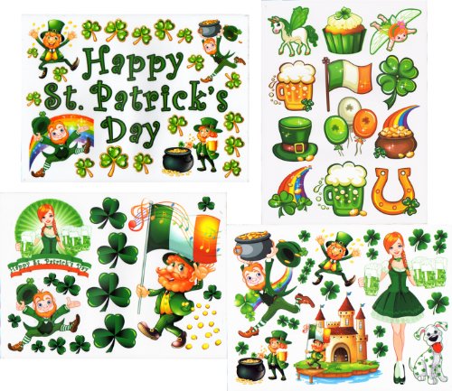 St Patrick's Day Window Clings Decals Kit