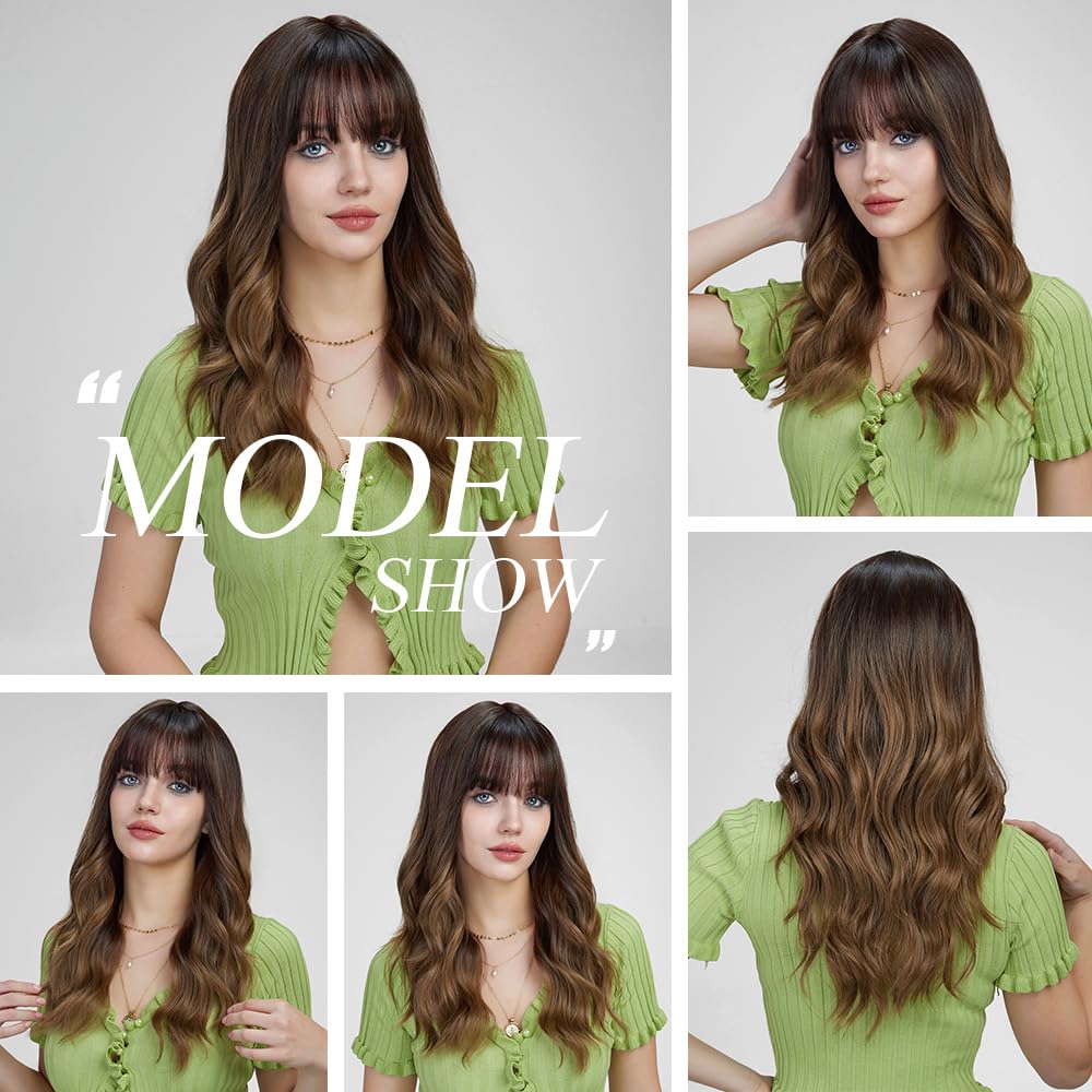 20 Pulgadas De Largo Natural Rizado Negro Ombre Pelucas Marrones Para Las Mujeres De Pelo Sintético Natural Resistente Al Calor De Fiesta Diaria Cosplay Desgaste