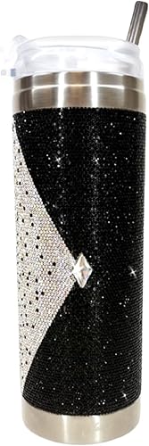 Jacqueline Kent JKT109.BKSI - Vaso de cristal de diamante mágico negro, 20 onzas