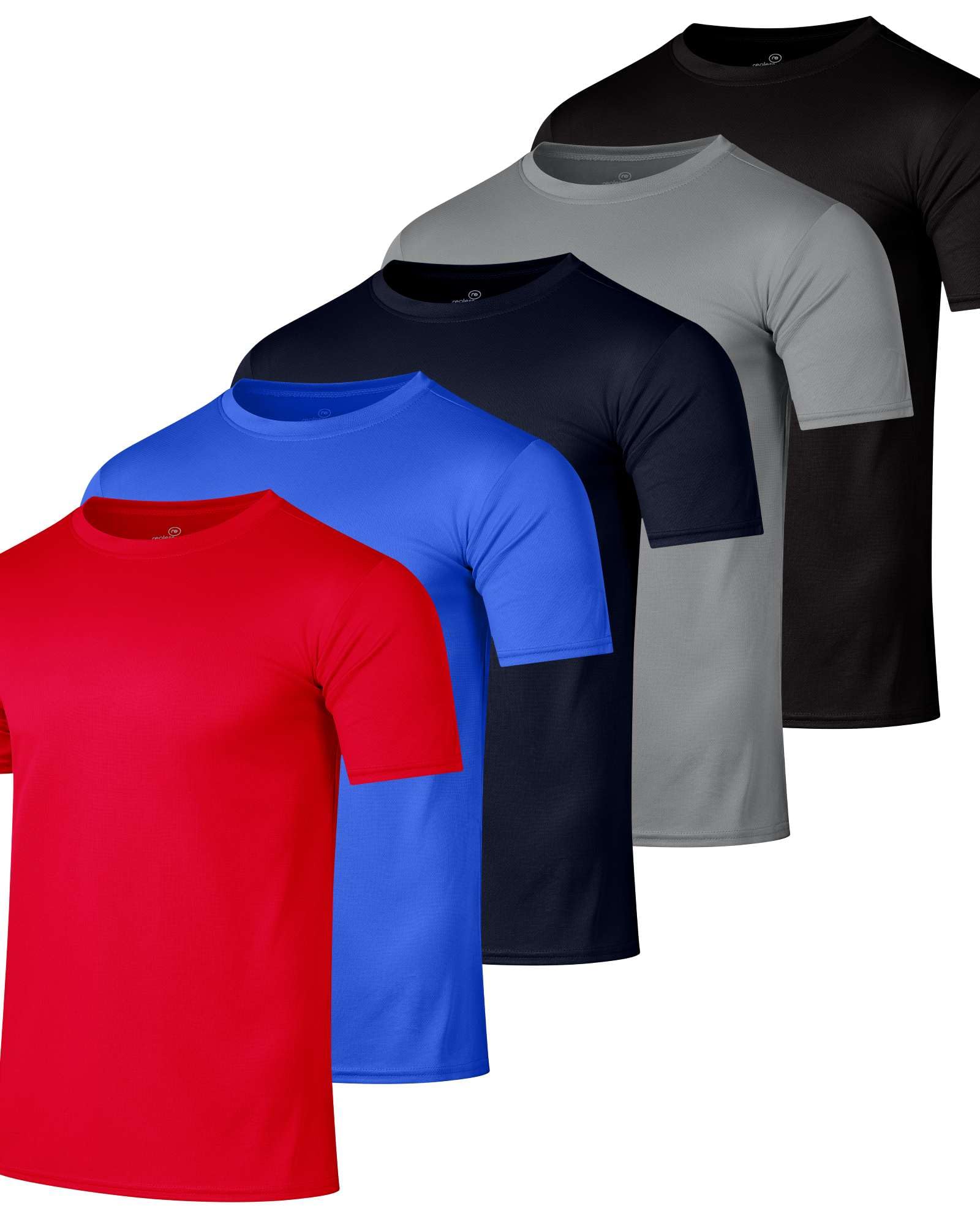 Real Essentials men's mesh crew neck tee five-pack | Mubboo