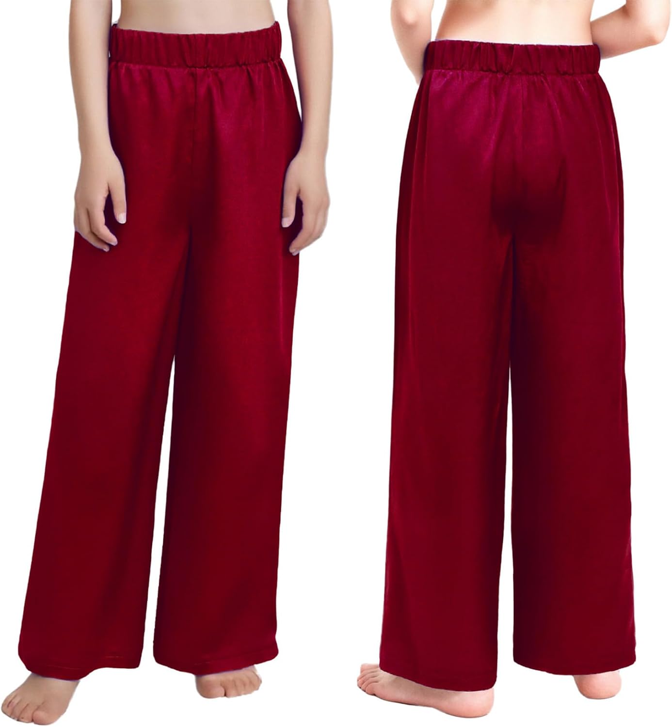 Loyan Boys Girls Celebration of Spirit Trousers Liturgical Praise Dance Palazzo Pants Performance Wide Leg Bottoms