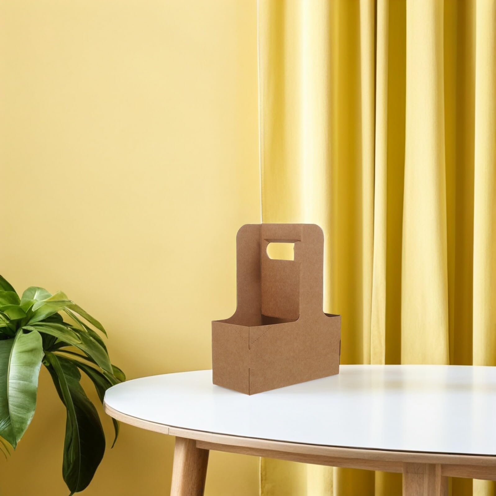 Holibanna 30 Unidades Posavasos De Mano De Papel Kraft Accesorios De Entrega De Comida Portavasos De Café Portavasos para Llevar Light Brown Reutilizable