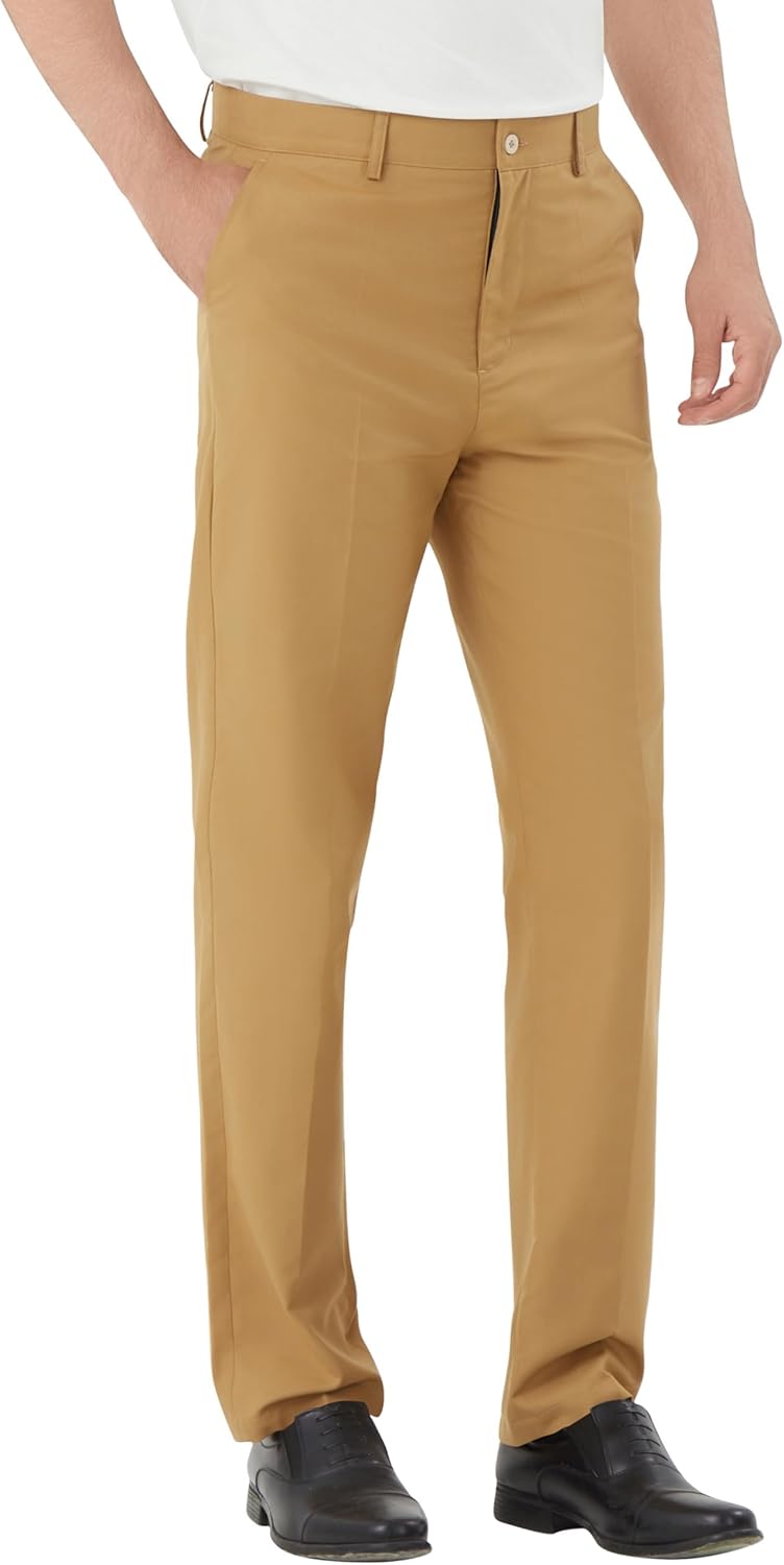 Men's Tall Classic Fit Flex Flat Front Dress Pants Formal Pants for Business & Office - Image 2