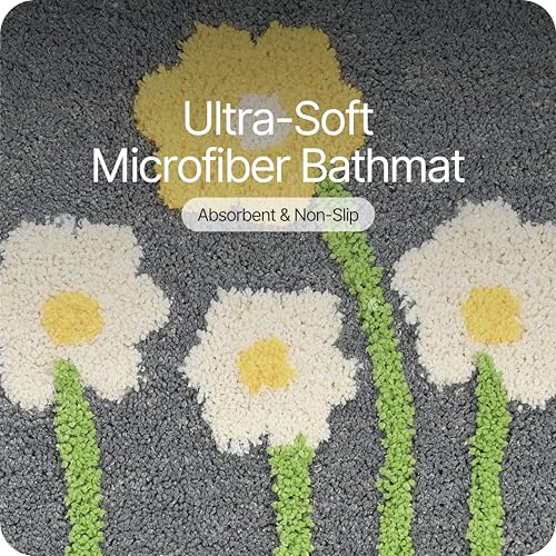 Image of Saral Home Microfiber Bath Mat 38x60 cm | Ultra Soft, Super Absorbent & Anti-Skid | Quick Dry Non Slip Door Mat for Bathroom, Bedroom, Kitchen & Entrance | Multicolor (Pack of 1)