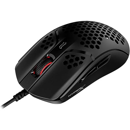 HyperX Pulsefire Haste – Gaming-Maus – Ultraleicht, 59g, Wabenschale, Hex-Design, HyperFlex-Kabel, bis zu 16.000 DPI, 6 programmierbare Tasten