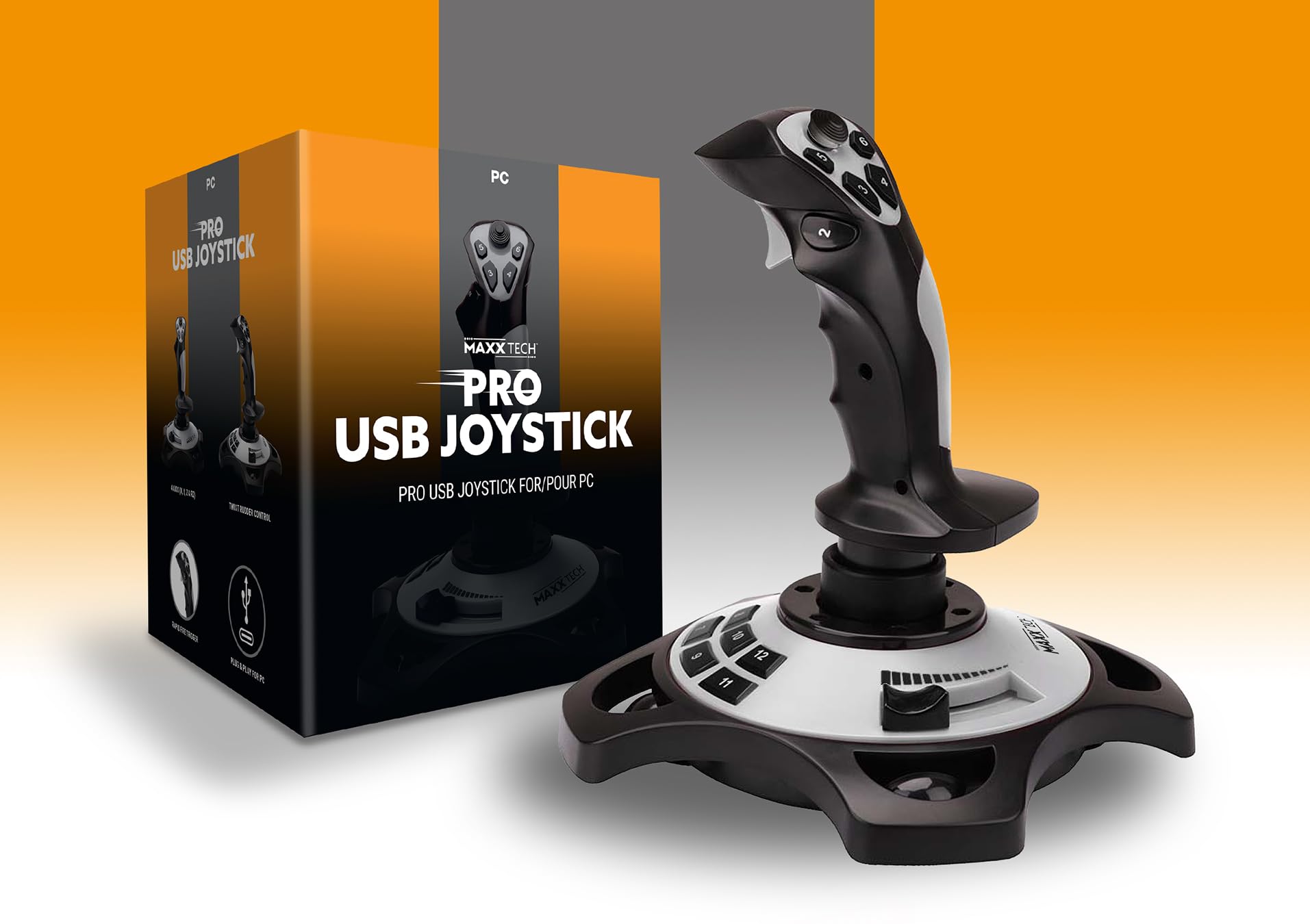 MXT-JOY-PC accessoire de jeux vidéo Noir, Gris clair USB Joystick