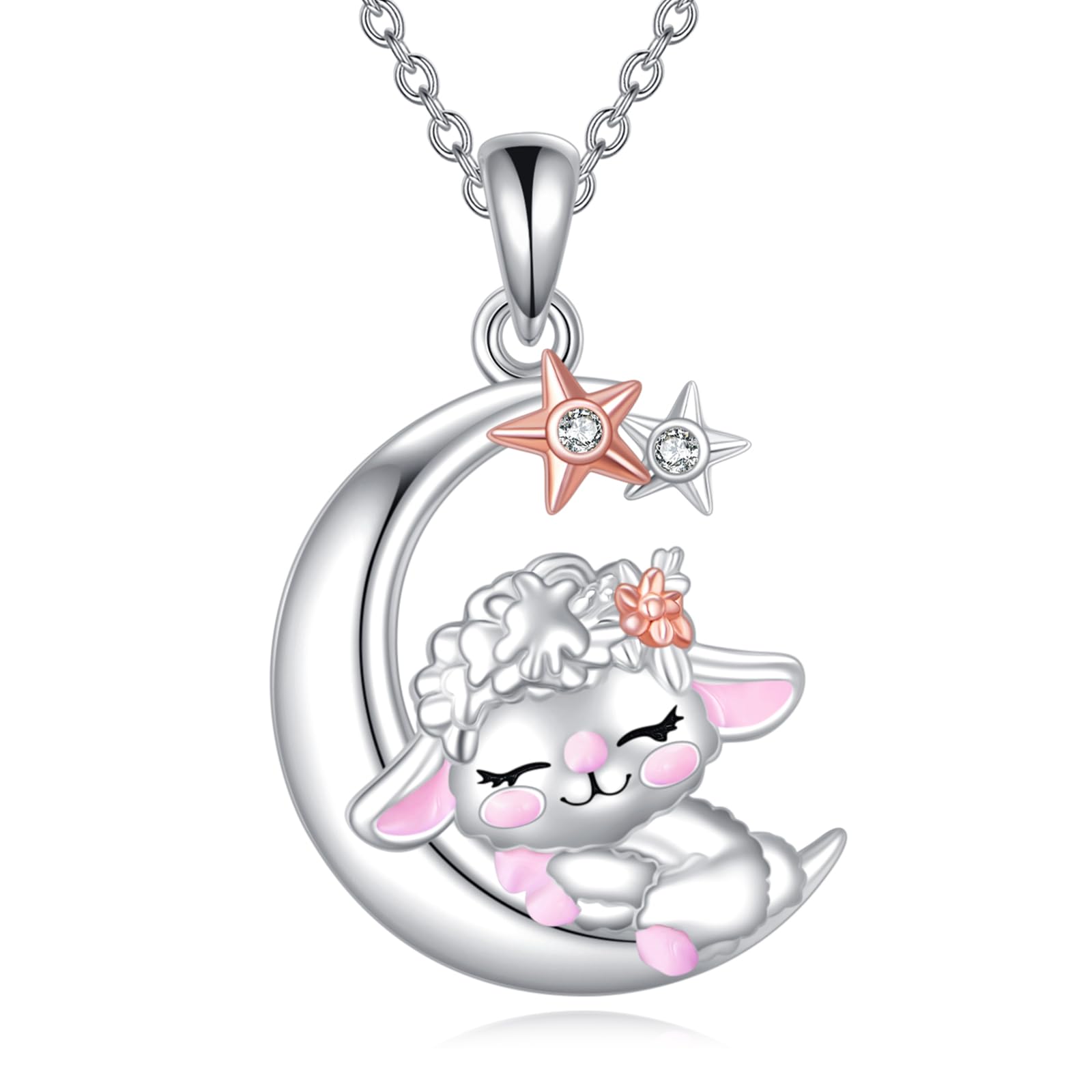 YAFEINI Koala Kette für Damen 925 Sterling Silber Mond Anhänger Halskette für Mädchen Koala Schmuck Geschenk