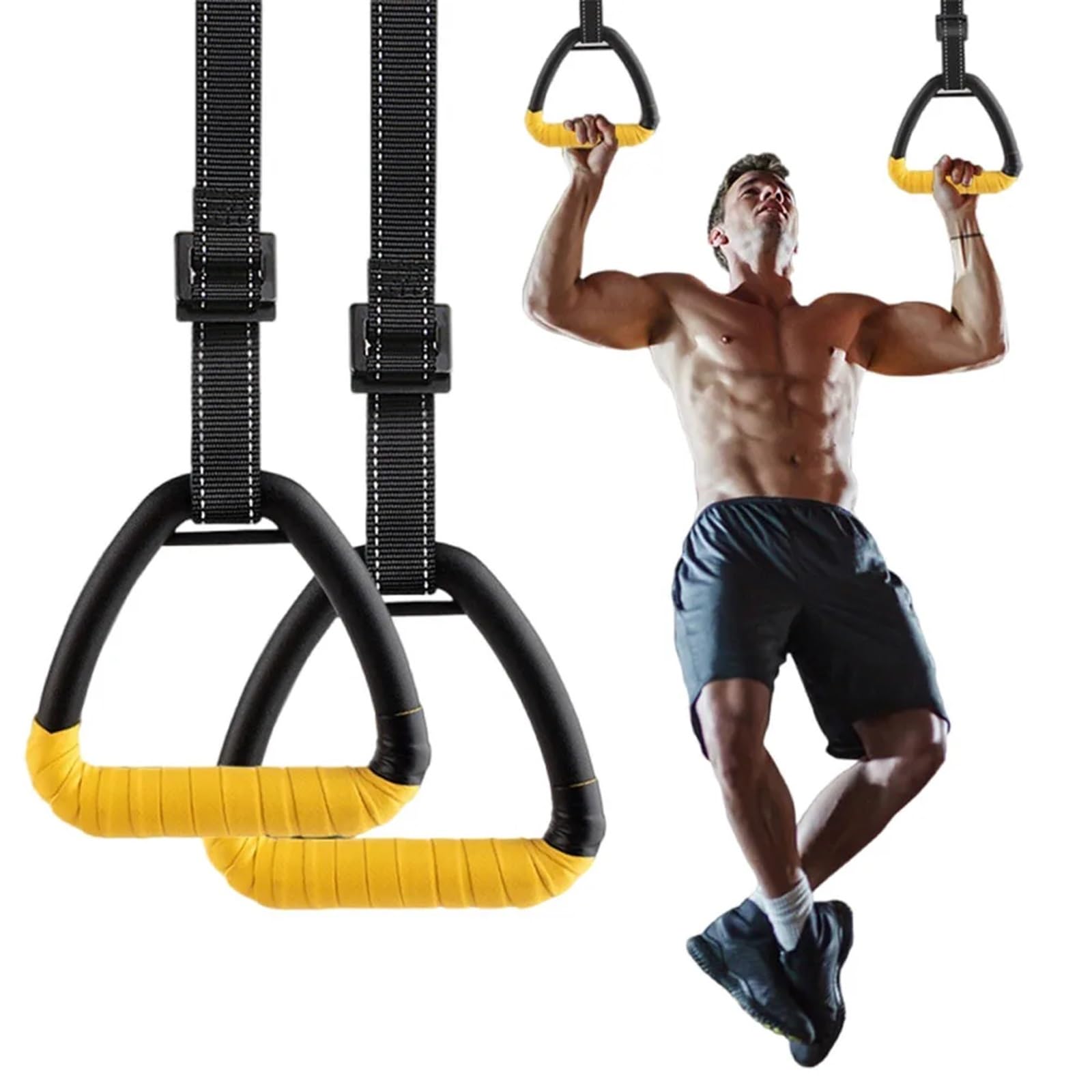 Anelli for Ginnastica, Anelli for trazioni con Cinghie Regolabili for Bambini e Adulti, Attrezzature for l'allenamento della Forza a casa
