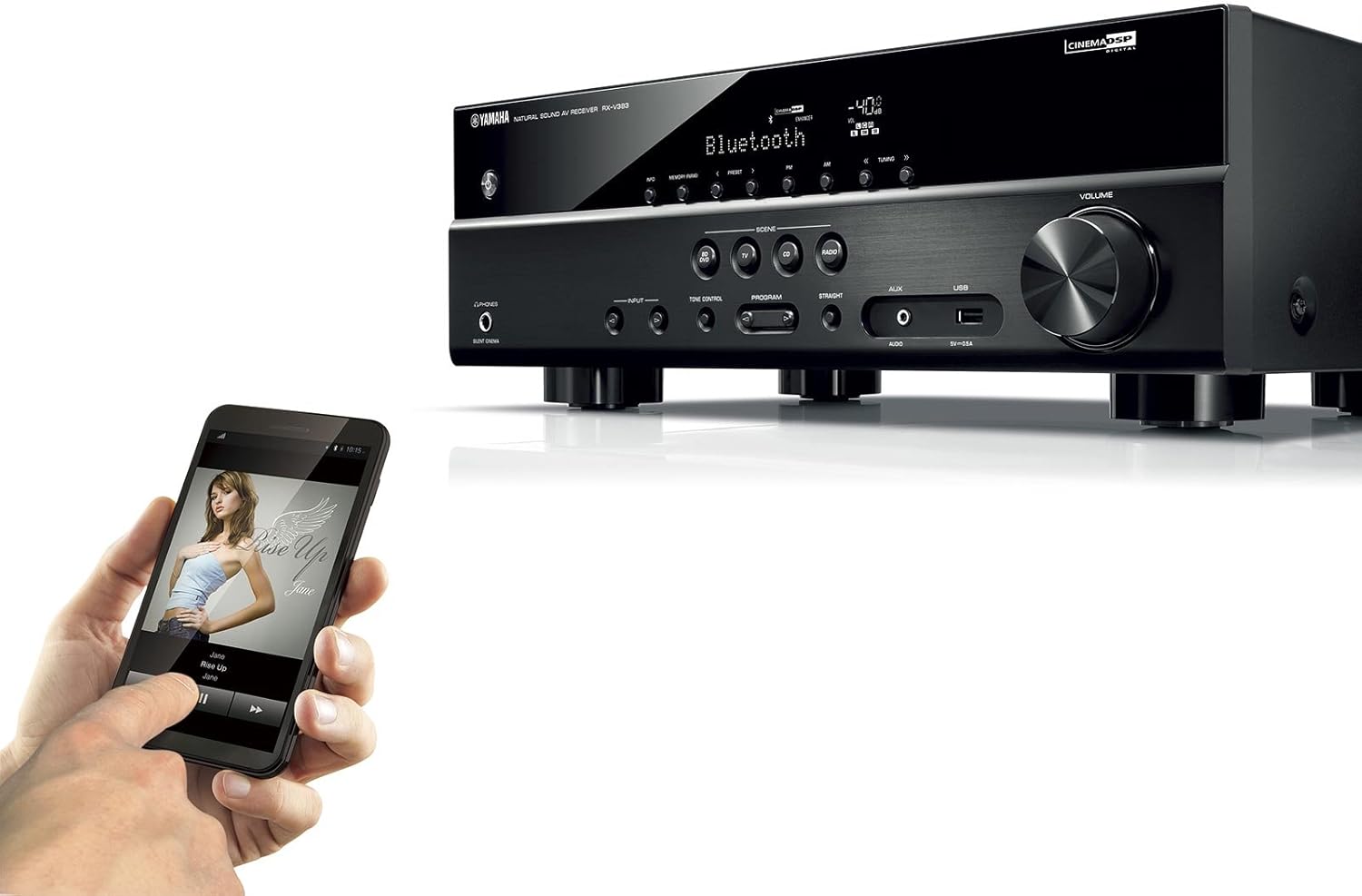 Yamaha RX-V383BL 5.1-Channel 4K Ultra HD AV Receiver with Bluetooth