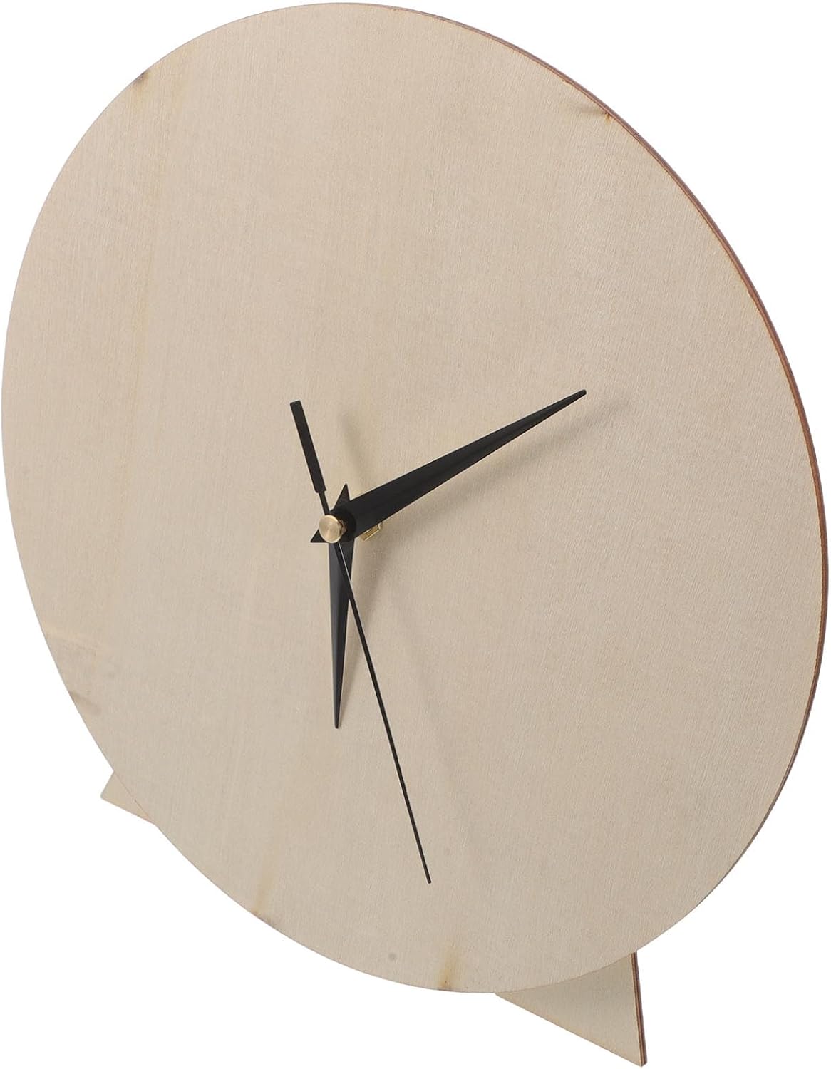 Blank Wooden Clock Dial DIY Kit for Round Painting Craft with Black Hands Educational Handmade Skill Development Creative Nursery Classroom Decor and
