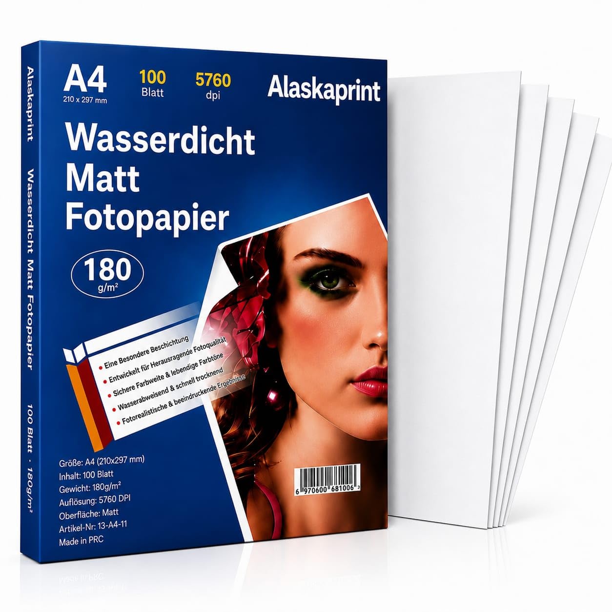 100 Blatt Fotopapier A4 Matt Tintenstrahldrucker 180g/m² Fotopapier Fotokarten Photokarten Sofort Trocken Hochweiß Fotoblätter