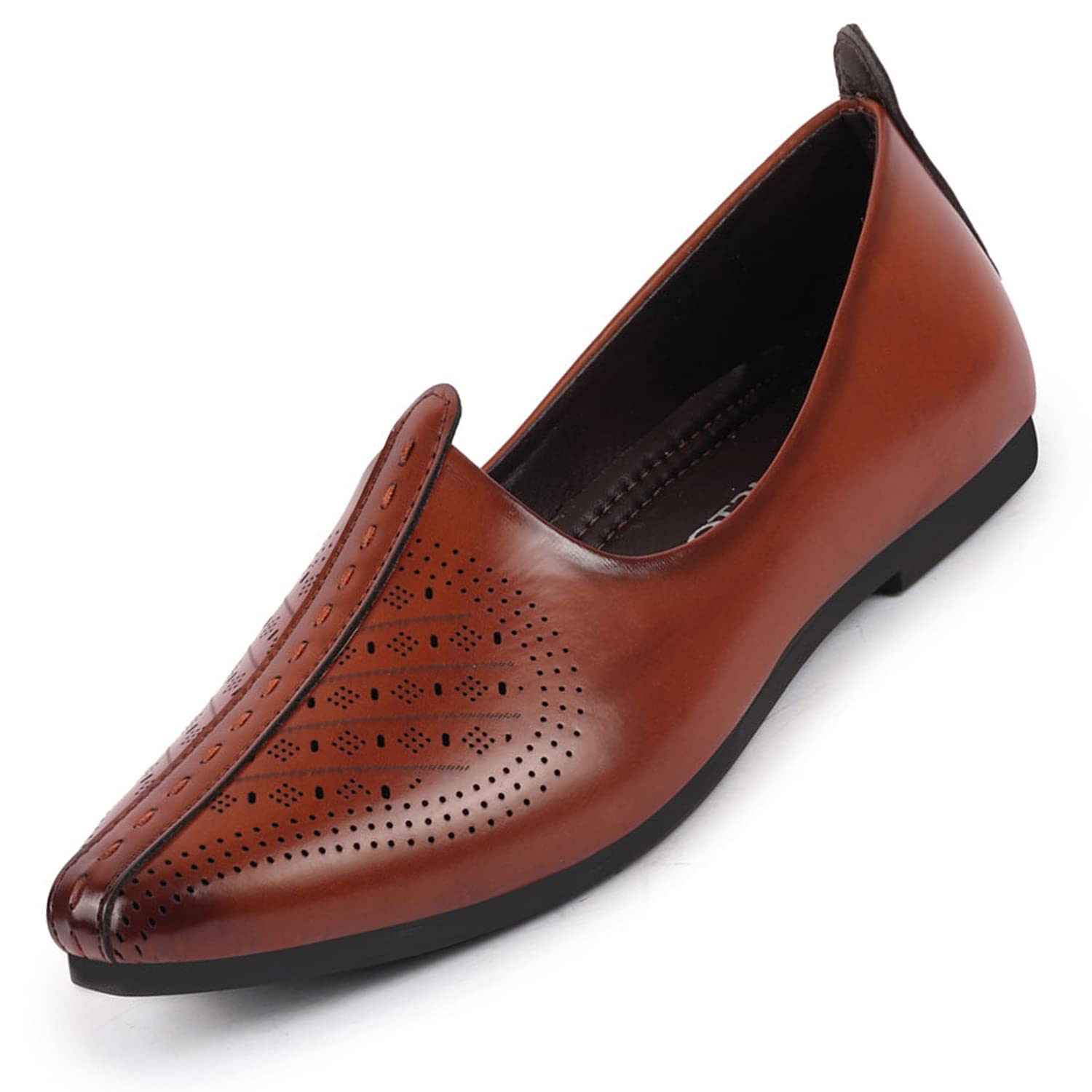 FAUSTO FST FOSME-2037 BROWN-44 Mens Brown Laser Cut Ethnic Slip On Wedding Juttis and Mojaris (10 UK) (B0BZ53NHDQ) Amazon Price History, Amazon Price Tracker