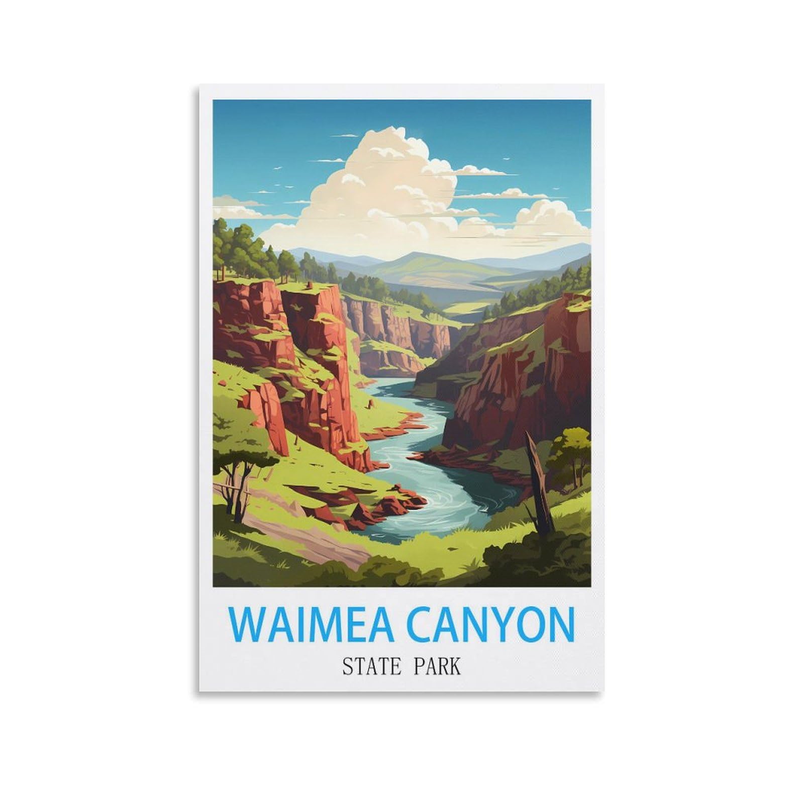 Vintage Metal Tin Sign,Waimea Canyon State Park,Travel Tin Signs Metal Poster Wall Decor Office Cafe Bathroom Badroom 15x30cm