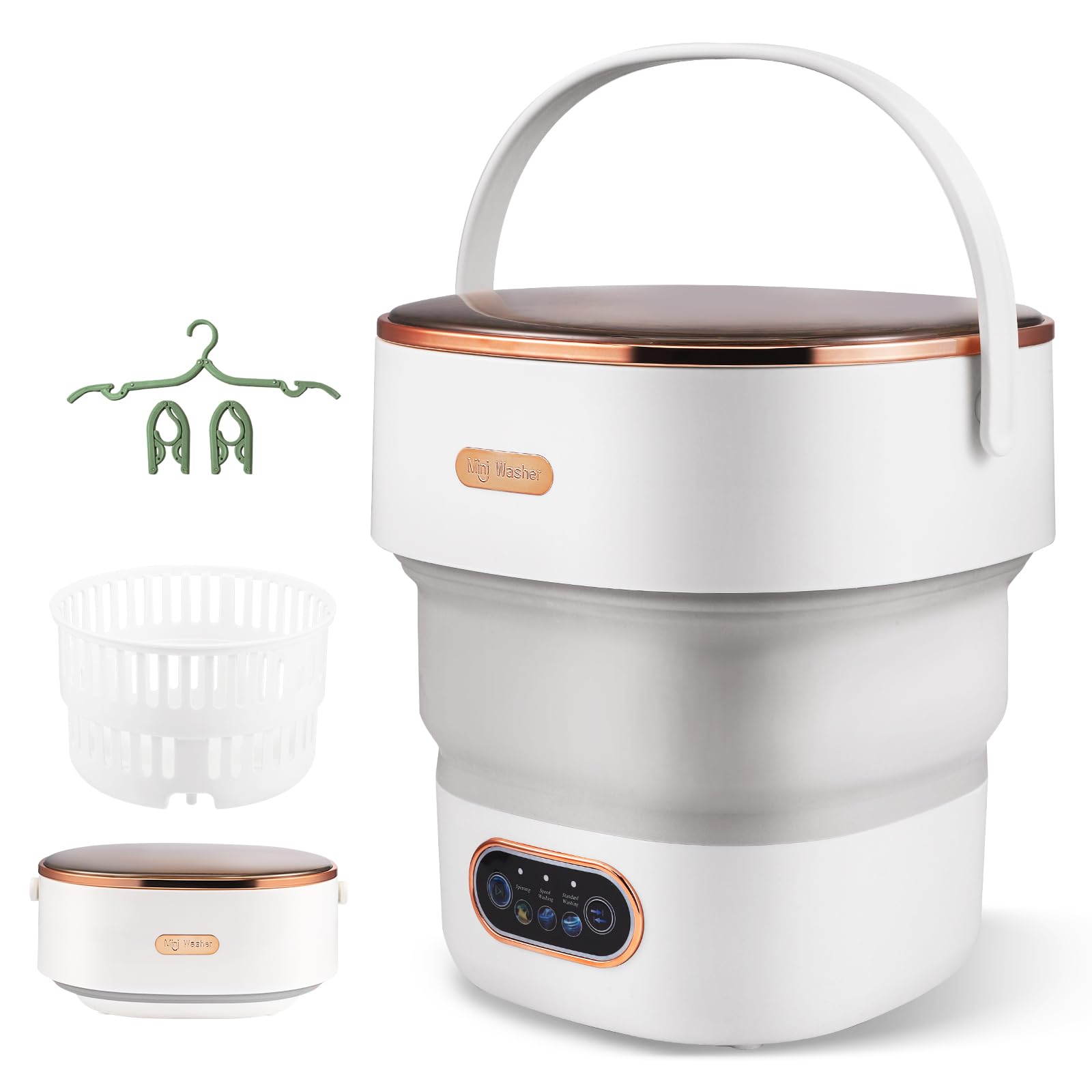 HIUYRFS Mini lavadora de 15L, 2 en 1 para camping, pequeña con cesta centrifugadora, para camping, para ropa interior, ropa de bebé y ropa pequeña, adecuada para el hogar, apartamentos