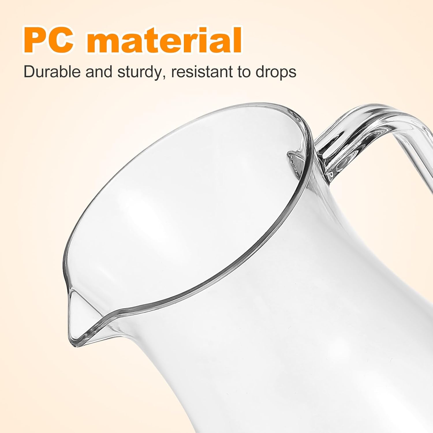 2pcs Acrylic Water Pitcher with Handle, 600ml Beverage Jug
