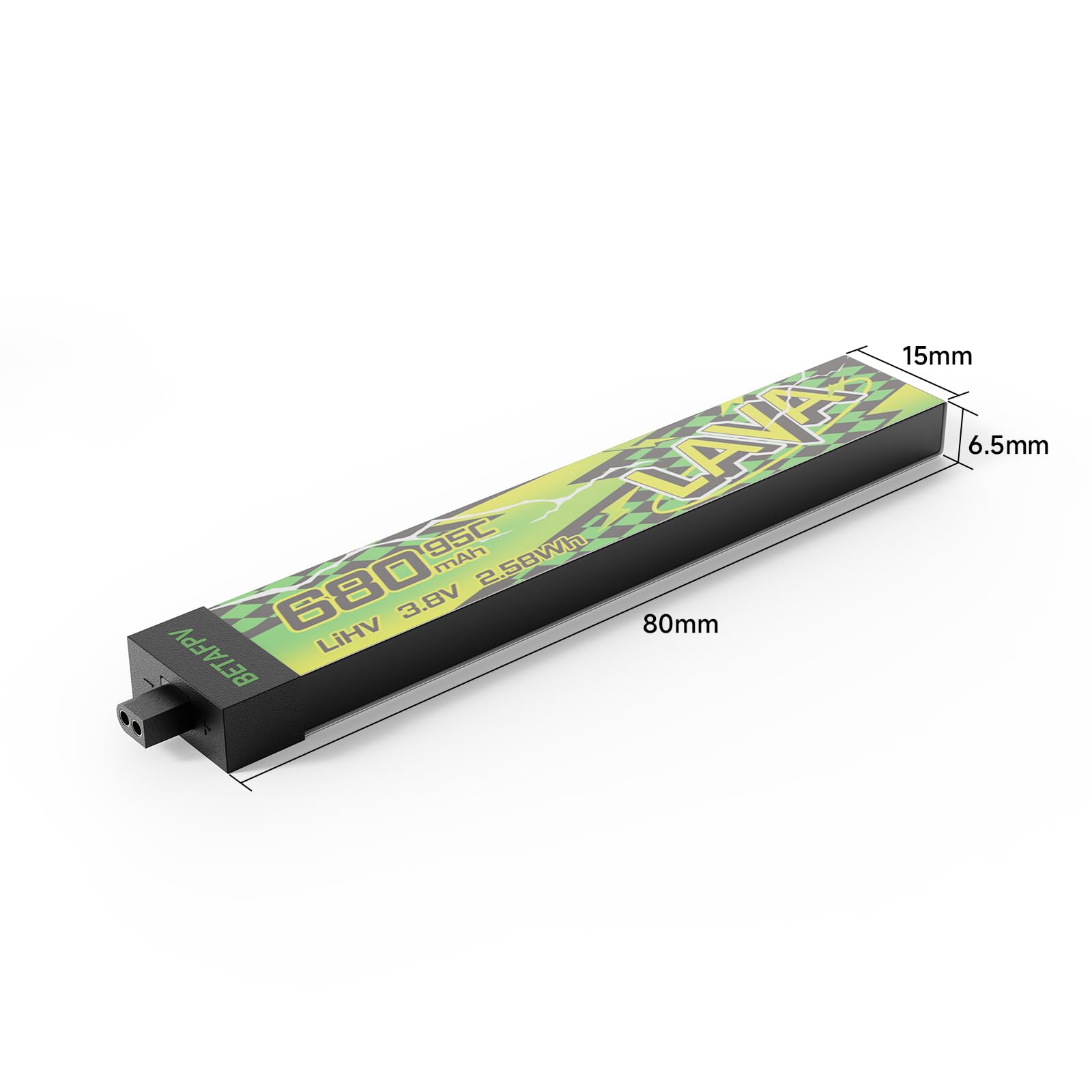 BETAFPV 4pcs Lava II 1S 680mAh Battery 3.8V 95C LiHV Lipo with BT2.0 Connector Compatible with Micro Whoop Drone Quadcopter Like Air75, Meteor75 Pro 1S Brushless Quad