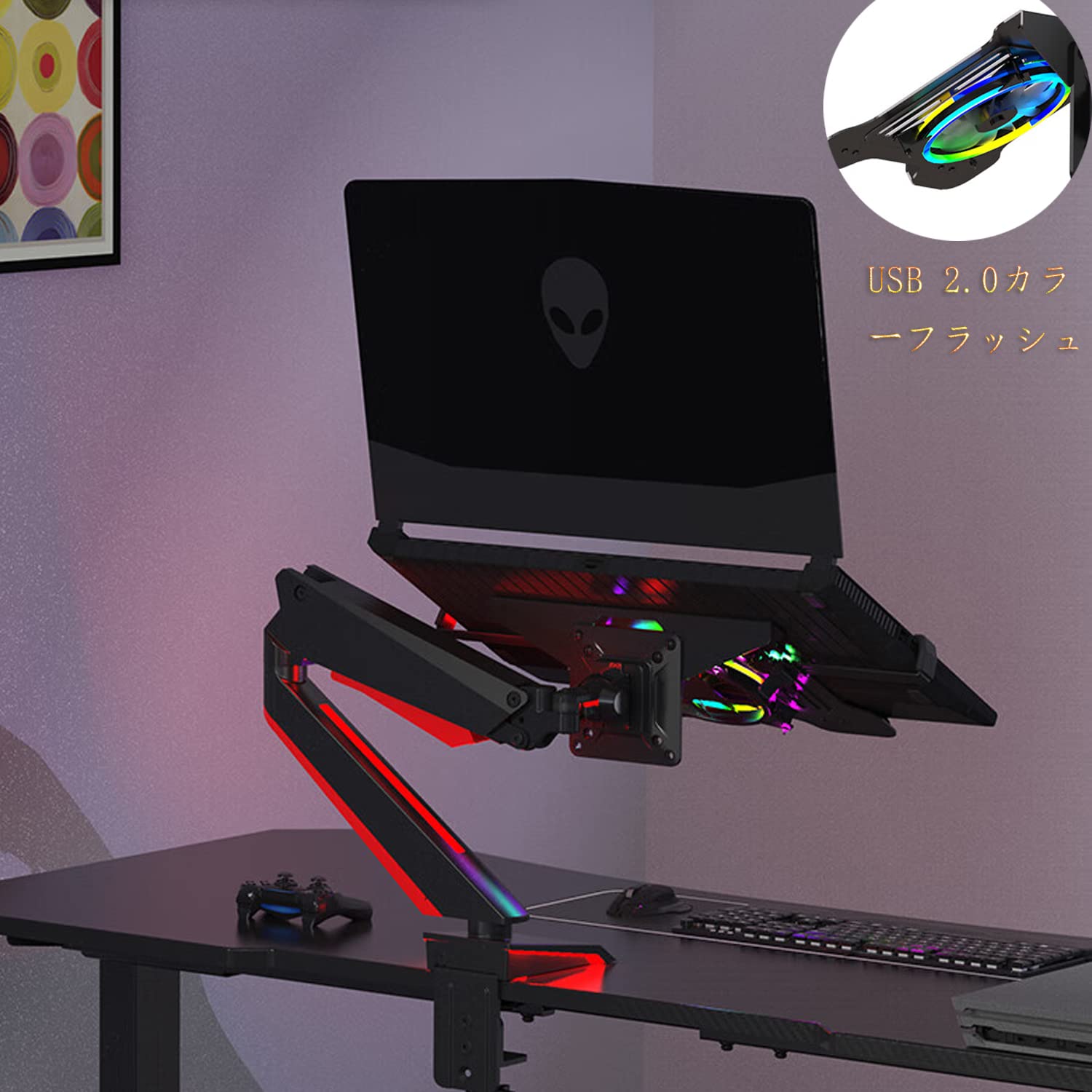 Amazon.co.jp: ノートパソコントレイ モニターアーム用,冷却ファン付き