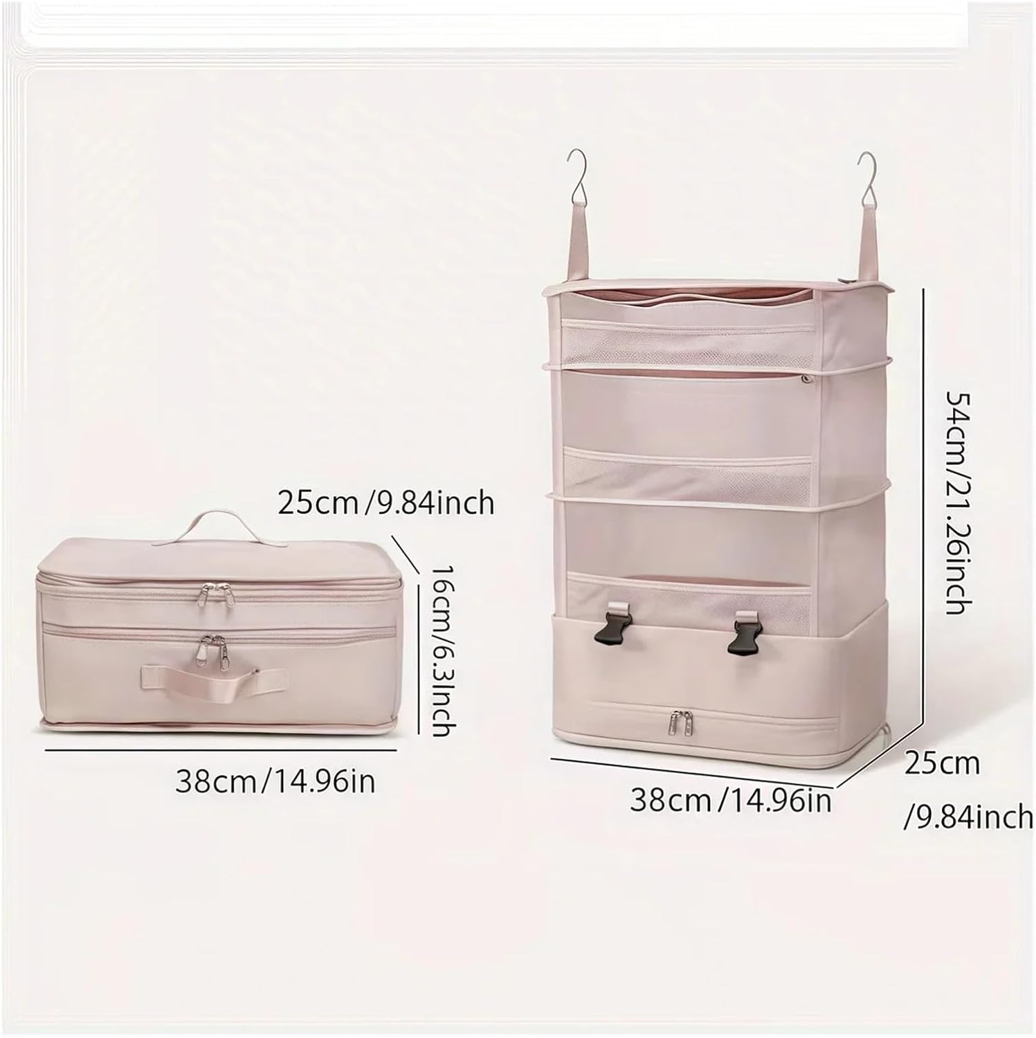 1pc Multifunctional Three-layer Hanging Travel Storage Bag Household Supplies Clothing Organizer Closet(Red)