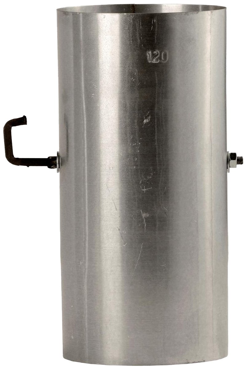 Bertrams 032010 Stove Pipe 25 cm with Throttle Valve FAL - Galvanised Sheet Steel, Silver, Diameter 120 mm