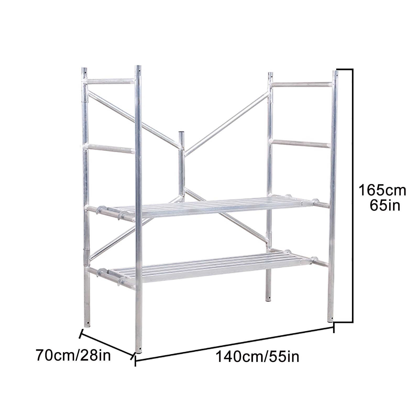 Piattaforma di ponteggio Pieghevole Portatile con Ampia Superficie Antiscivolo, Torre in Acciaio zincato per Saldatura, capacità di carico 880 libbre (5,4 Piedi)