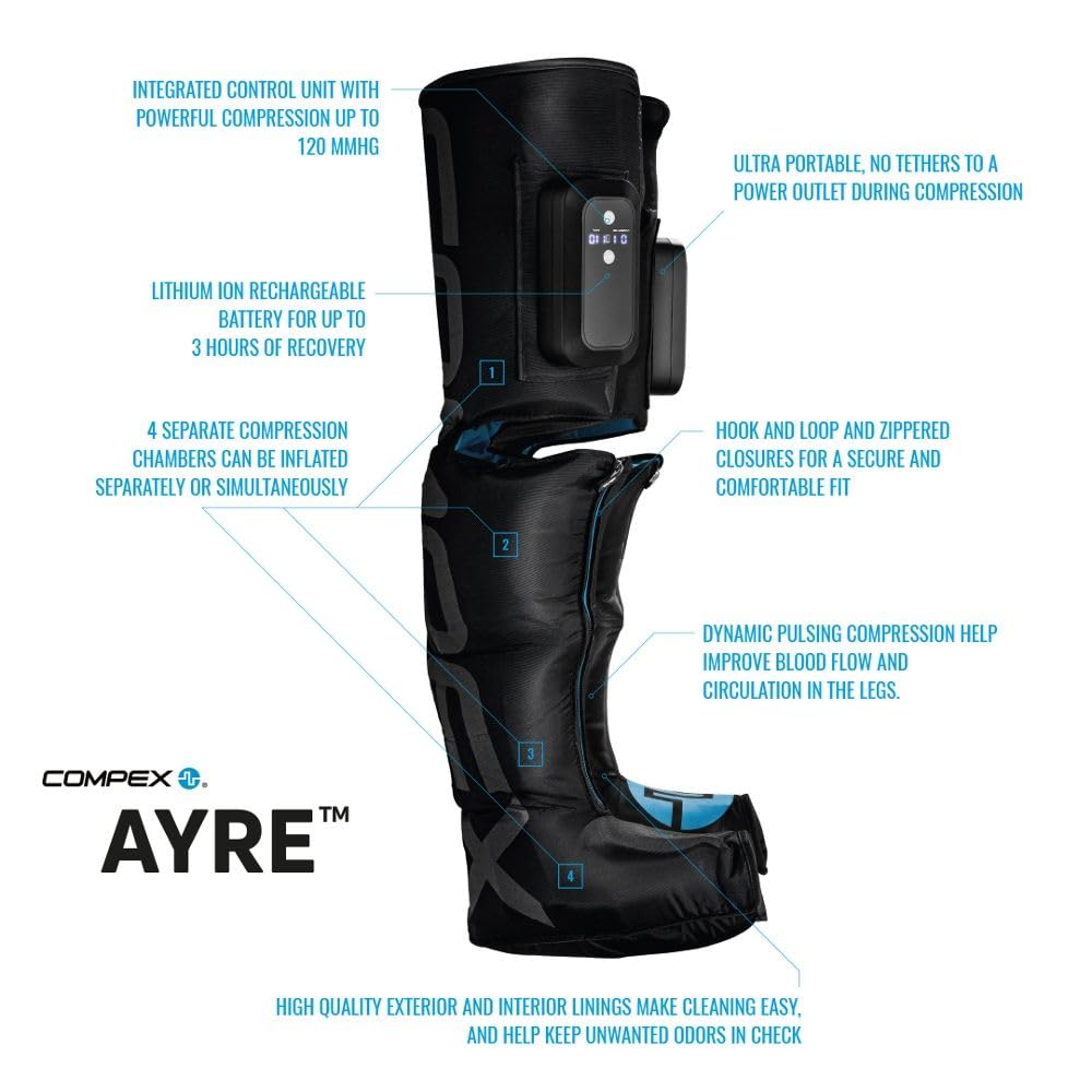 Compex Ayre - Botas de compresión inalámbricas (talla L, XL,S)