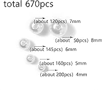 Vista 2 de Cuentas de perlas blancas de tamaño mixto, cuentas acrílicas con agujero, cuentas redondas artificiales, perlas de imitación sueltas para hacer
